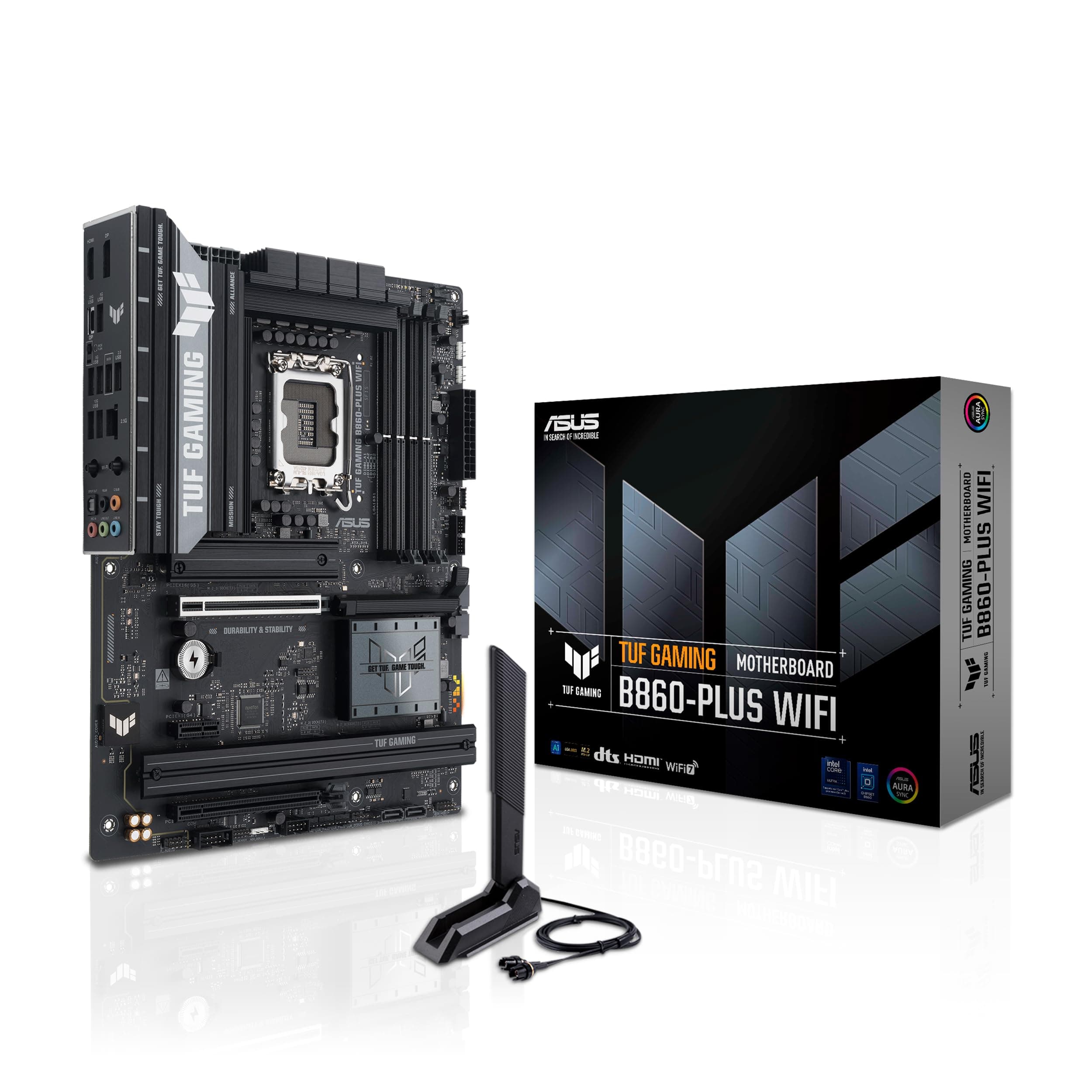 ASUS TUF Gaming B860-PLUS WiFi B860 LGA 1851 ATX Motherboard, Intel® Core™ Ultra Series 2 Ready, Advanced AI PC-Ready, 12+1+2+1 Stufen, DDR5, PCIe 5.0, 3X M.2, Wi-Fi 7, 2.5Gb LAN, USB 20Gbps Type-C® Bild 2