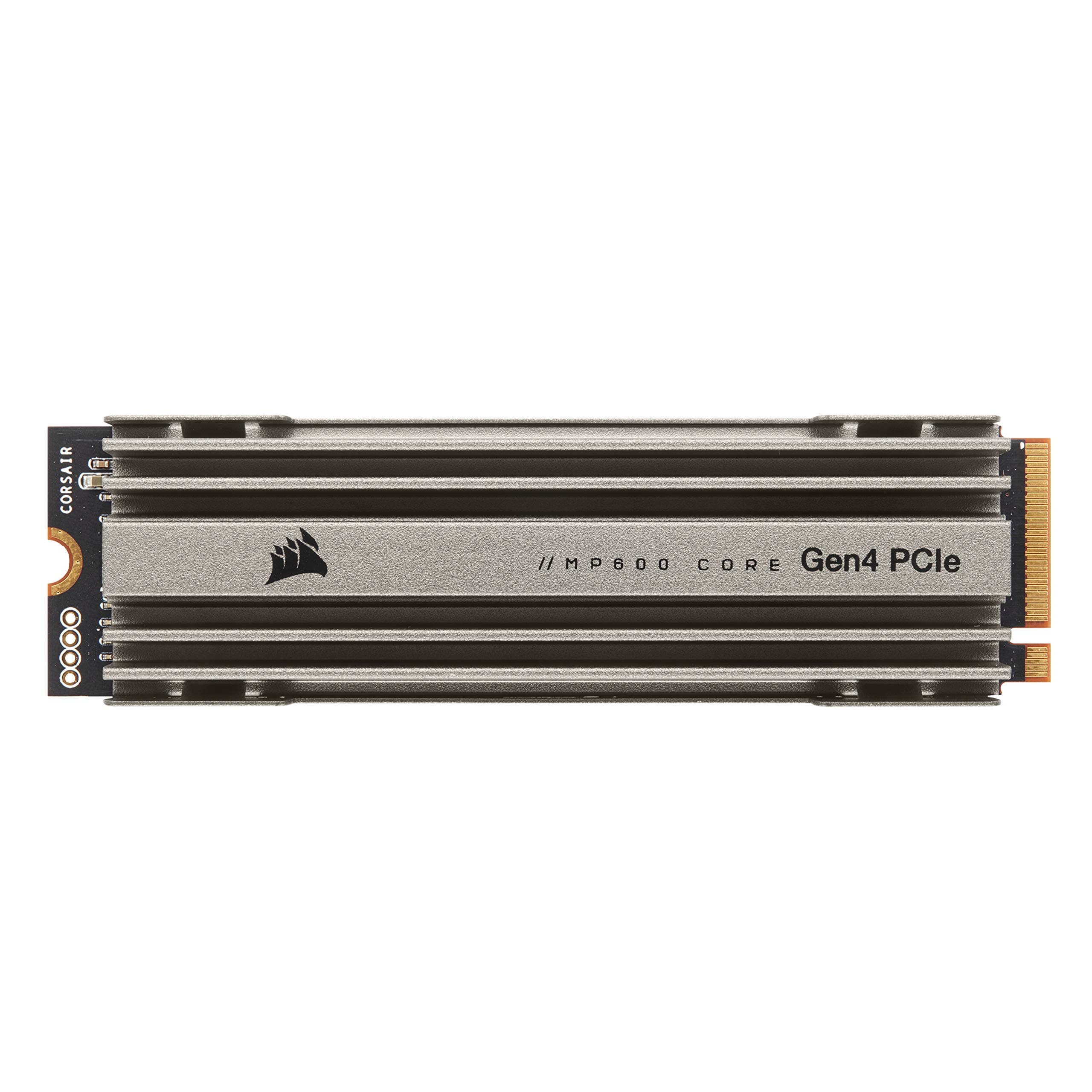 Corsair MP600 CORE 2TB M.2 NVMe PCIe x4 Gen4 SSD (Lesegeschwindigkeitenvon bis zu 4.950 MB/s sowie sequenziellen Schreibgeschwindigkeiten bis 3.700 MB/s, Hochgeschwindigkeitsschnittstelle) Aluminium Bild 2