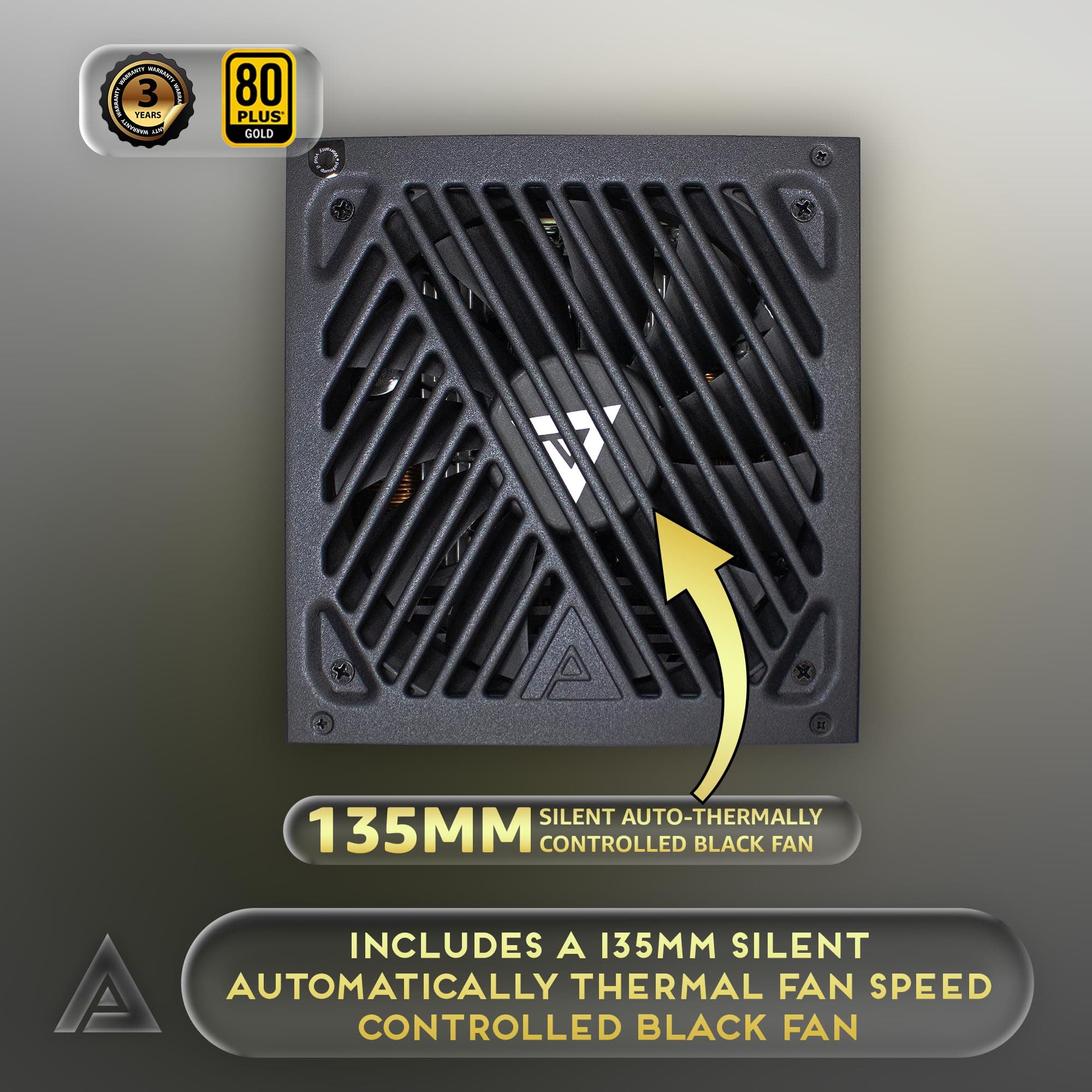Apevia ATX-GX1000W PCIe 5.0 & ATX 3.0 Ready Galaxy 1000W 80+ Gold Zertifiziert, Gen 5 12VHPWR Stecker, Active PFC ATX Semi-Modular Gaming Netzteil ATX-GX1000W PCIE5 Bild 7
