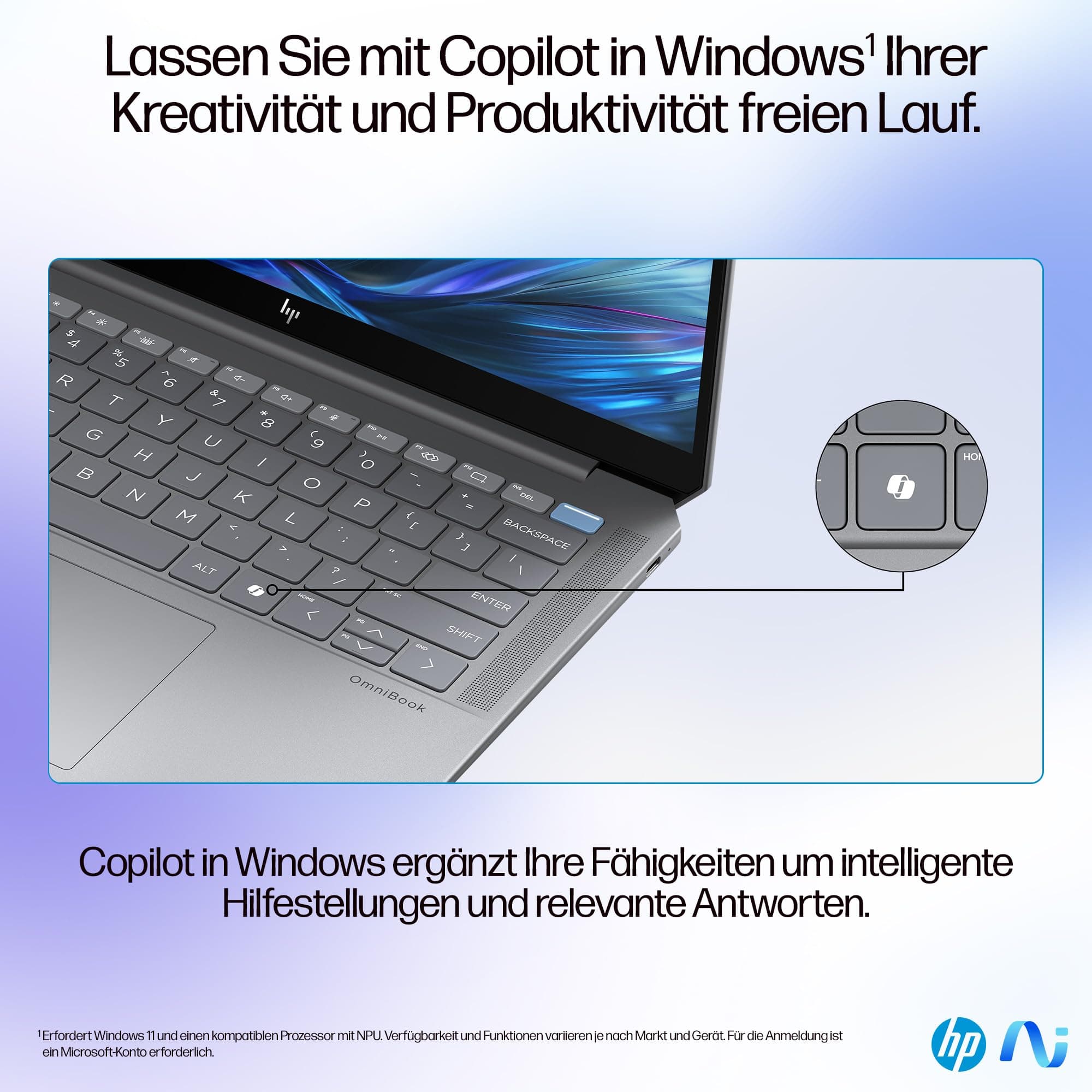 HP OmniBook Ultra Next Gen AI Laptop| AMD Ryzen AI 9 365 mit dedizierte NPU für KI | 50 NPU Tops | Copilot+ PC | 14" 2,8K Touchscreen 400 Nits | 16GB | 1TB SSD | Windows 11 Home | Silber AMD Ryzen AI 9 365 1 TB SSD Bild 7