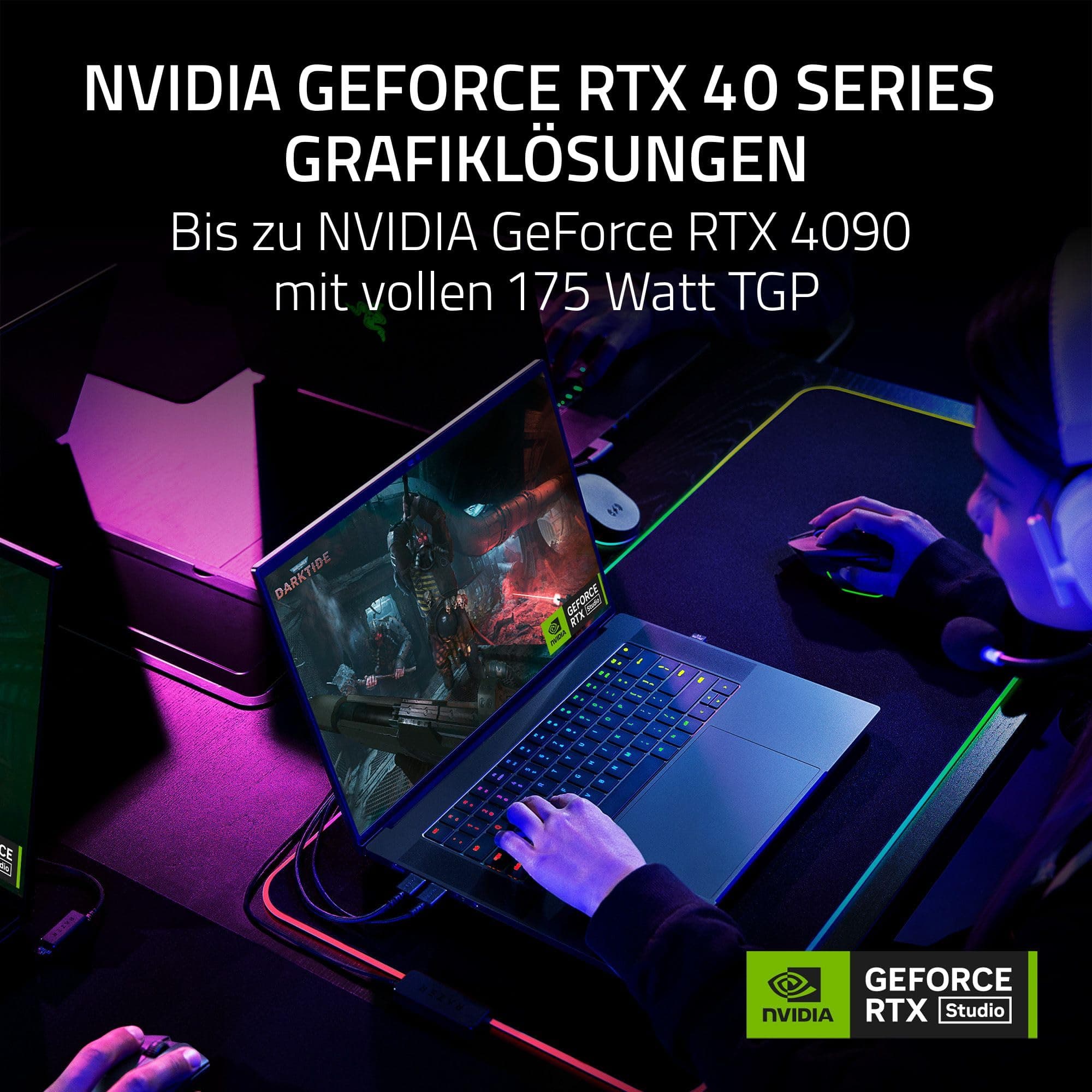 Razer Blade 16 (2024) - 16 Zoll Gaming-Laptop - NVIDIA Geforce RTX 4070 - Intel i9-14900HX - 16" QHD+ OLED 240Hz Display - Snap tap (16GB DDR5 RAM, 1TB SSD, Alu-Gehäuse) QWERTZ DE-Layout | Schwarz RTX 4070 | OLED 240Hz | 16GB | 1TB SSD Bild 3