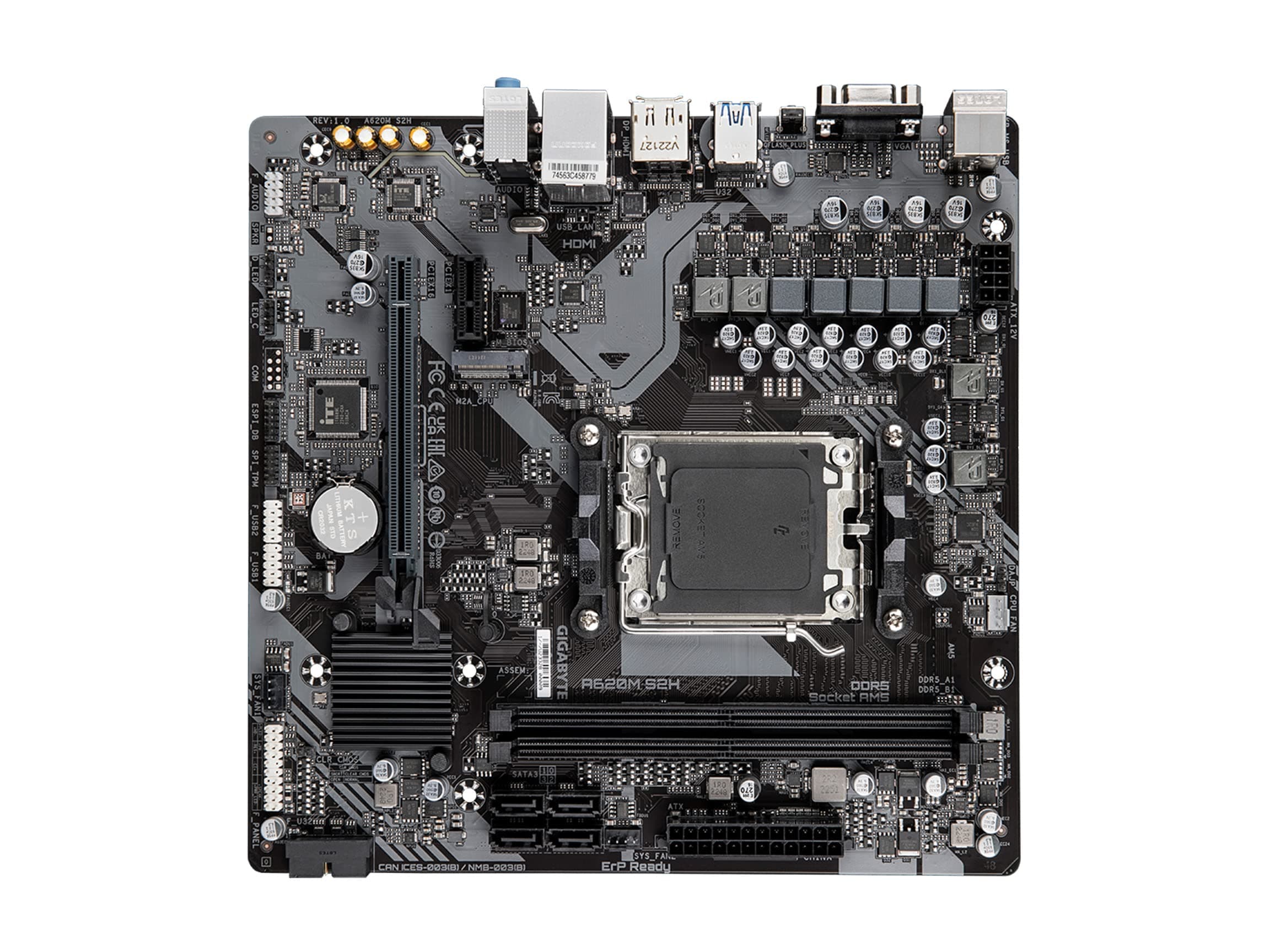 GIGABYTE A620M S2H (AM5/ LGA 1718/ AMD/ A620/ Micro ATX/ 5 Jahre Garantie/ DDR5/ Single M.2/ PCIe 4.0/ USB 3.2 Gen1/ Realtek 1GbE LAN/Q-Flash Plus/PCIe EZ-Latch/Motherboard) Bild 5