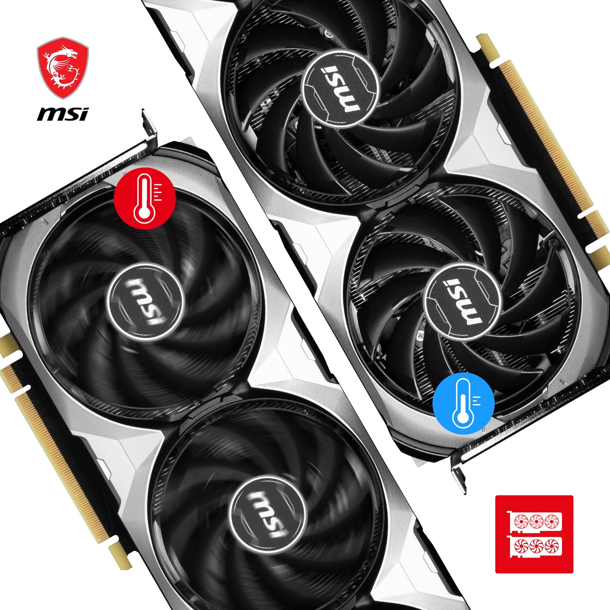 MSI GeForce RTX 4070 Ventus 3X 12G OC Grafikkarte - RTX 4070 GPU, 12GB GDDR6X (21Gbits/192 Bit), PCIe 4.0-2 x TORX Fan 4.0 - HDMI 2.1a, DisplayPort 1.4a Bild 5