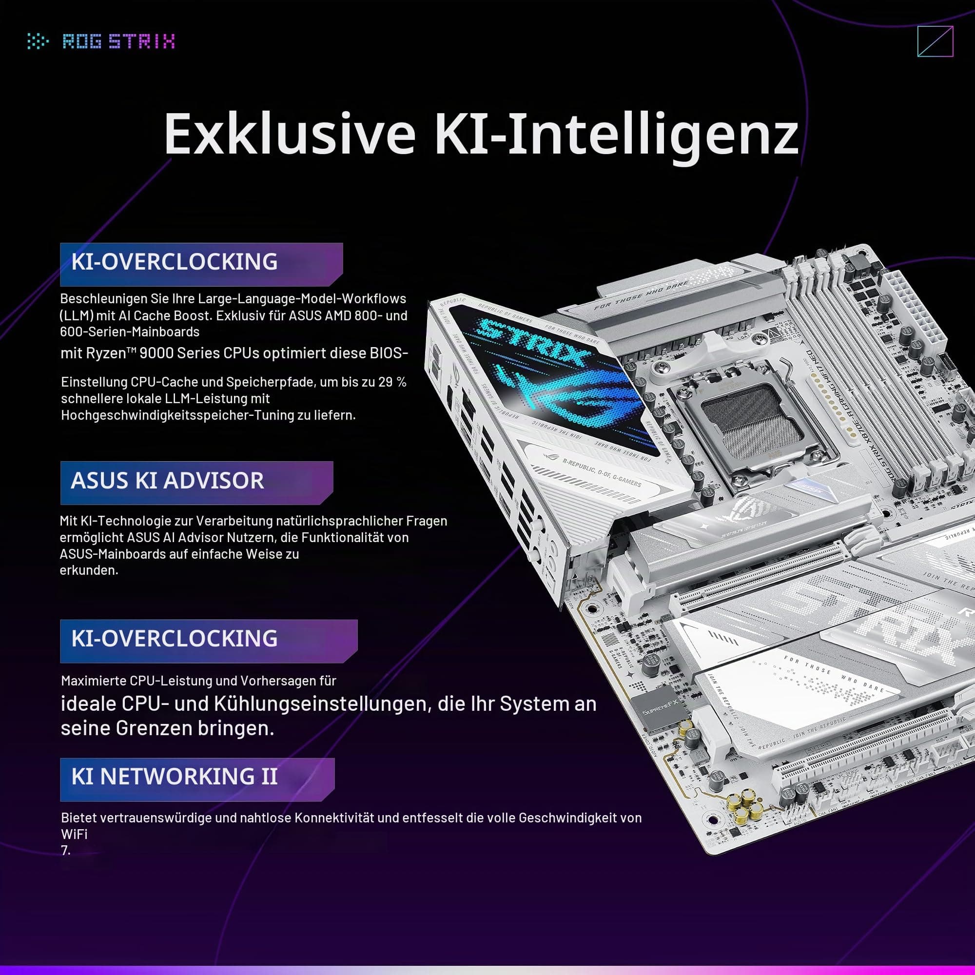 ASUS ROG Strix X870E-A Gaming WIFI7 Neo AMD ATX Mainboard, 16+2+2 Leistungsstufen, DDR5 Steckplätze, Vier M.2 Steckplätze, PCIe? 5.0 mit voller Unterstützung für GPU der nächsten Generation, WiFi 7 Bild 3
