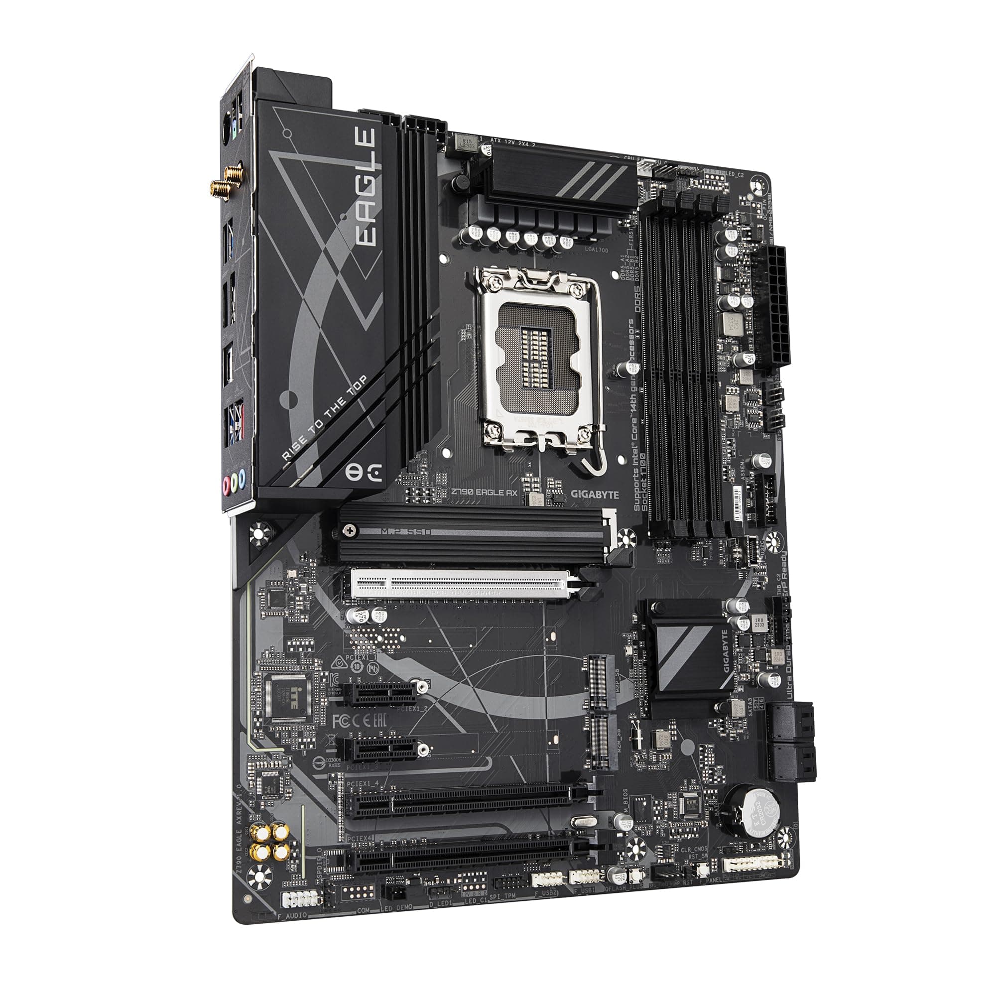 GIGABYTE Z790 Eagle AX Motherboard - Unterstützt Intel Core 14. Generation CPUs, 12+1+1 Phasen Digital VRM, bis zu 7600MHz DDR5 (OC), 3xPCIe 4.0 M.2, Wi-Fi 6E, 2.5GbE LAN, USB 3.2 Gen 2 Bild 5