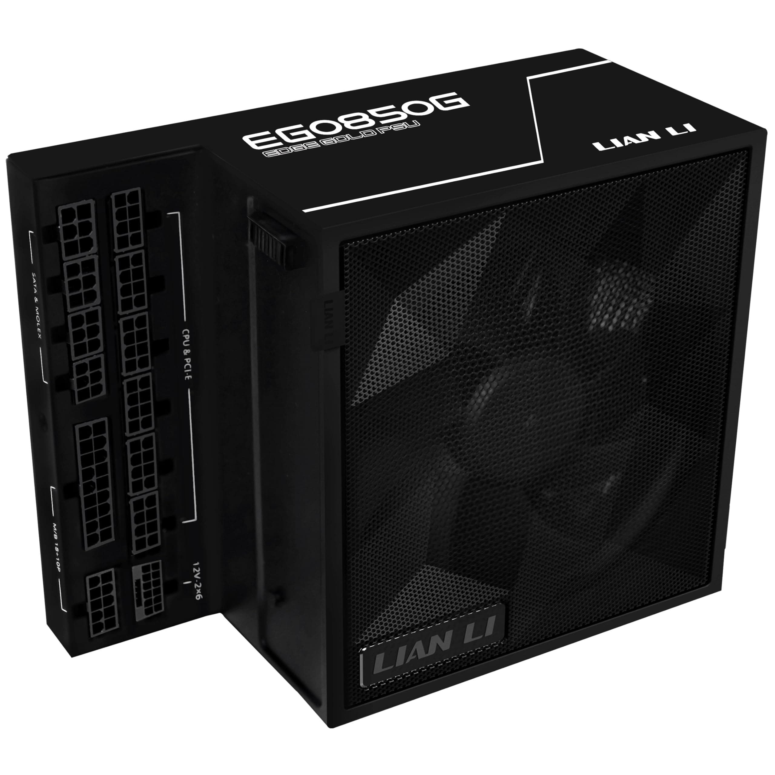 Lian Li Edge Gold 850 PC Netzteil Schwarz, 850 Watt ATX Netzteil, PCIe 5.1, ATX 3.1 PSU | 80 Plus Gold, modular, Sleeved Cable Kit, 12VHPWR für NVIDIA RTX, leiser Lüfter 850W Schwarz