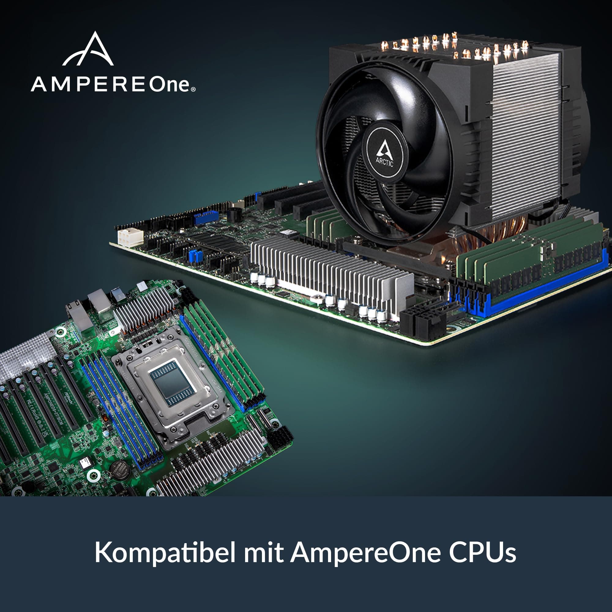 ARCTIC Freezer 4U-OneX – CPU Kühler für AmpereOne LGA5964, 2 x 120 mm PWM Lüfter (400–3300 rpm), 8 heatpipes, doppeltes Kugellager, 4U / 4HE Rack kompatibel Bild 3