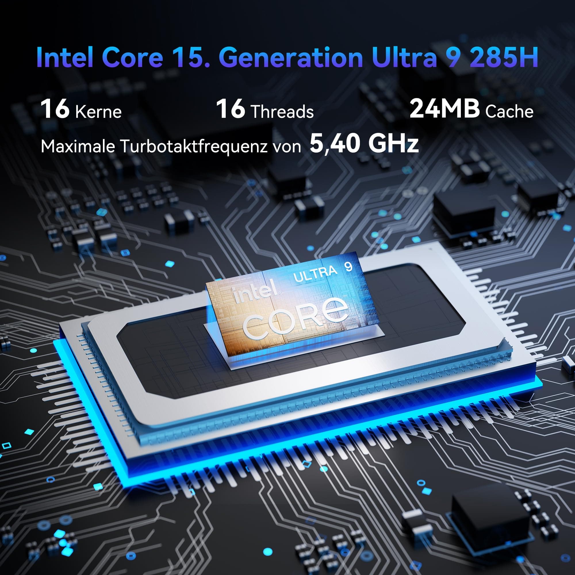 GEEKOM IT15 mit Intel Core Ultra 9 285H (15. Gen.), 32GB DDR5 RAM & 2TB SSD (max.128GB + 8TB), 99 Tops KI-Leistung | 8K 120Hz | WiFi 7– Vorkonfiguriert mit Windows 11, für Videobearbeitung/Gaming U9-285H(32GB+2T) Bild 3