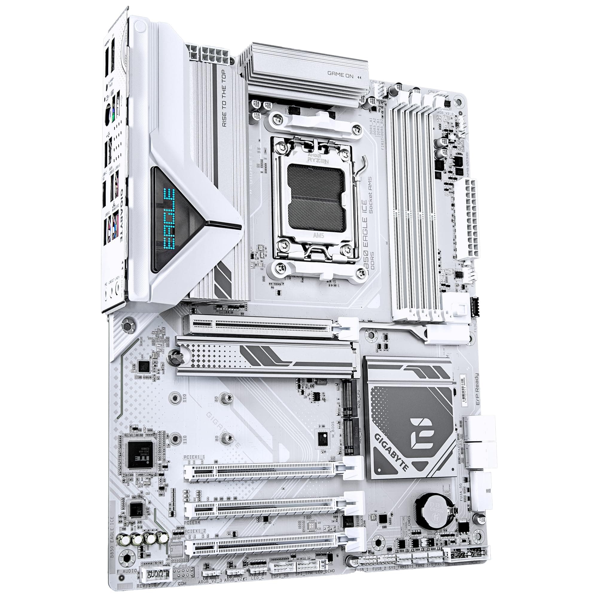 GIGABYTE B850 Eagle Ice Mainboard – AMD Ryzen 9000 Serien-Prozessoren, 8+2+2 Phasen Digital-VRM, bis zu 8200 MHz DDR5 (O.C), 1 x PCIe 5.0 M.2 + 2 x PCIe 4.0 M.2, 2.5 GbE LAN, USB 3.2 Gen 2 Bild 5