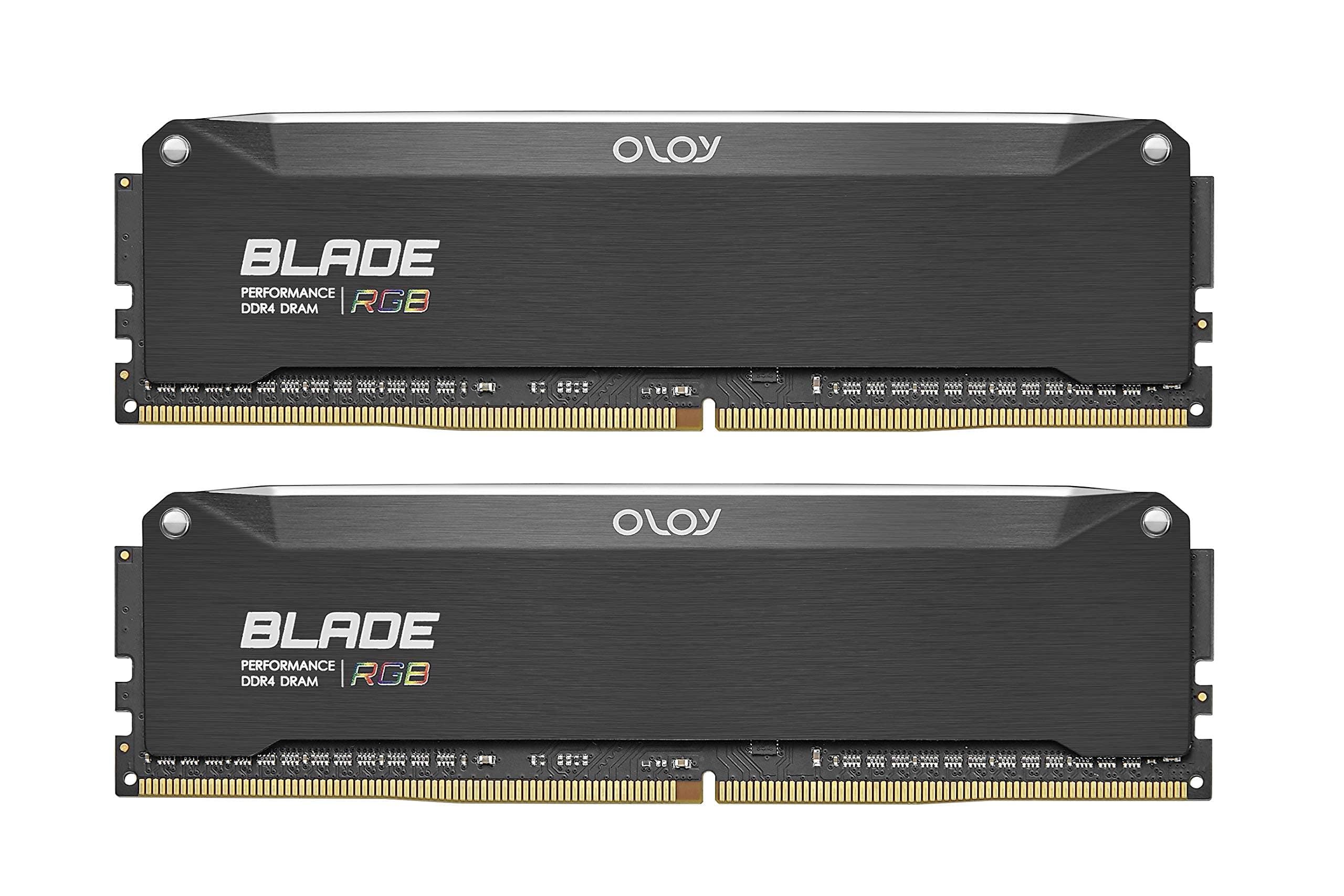 OLOy DDR4 RAM 16GB (2x8GB) Black Hairline Blade RGB 3600MHz CL18 1.35V 288pin Desktop Gaming UDIMM (MD4U0836180BRKDA)