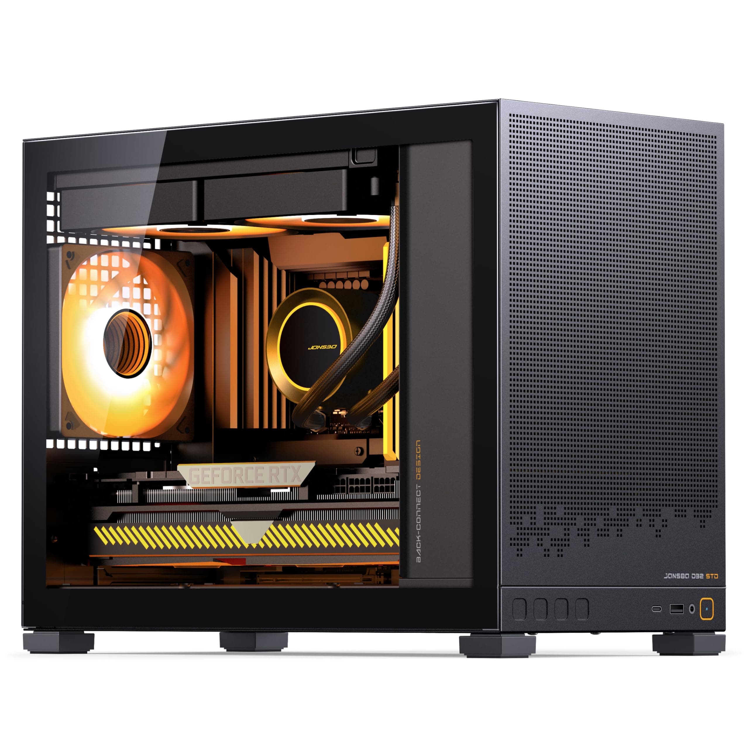 Jonsbo D32 STD PC-Gehäuse Schwarz | Mini Case für Micro-ATX mit Tempered Glass, Back-Connect-kompatibel, starker Airflow, kompakt & stylish für Gaming Builds Bild 5