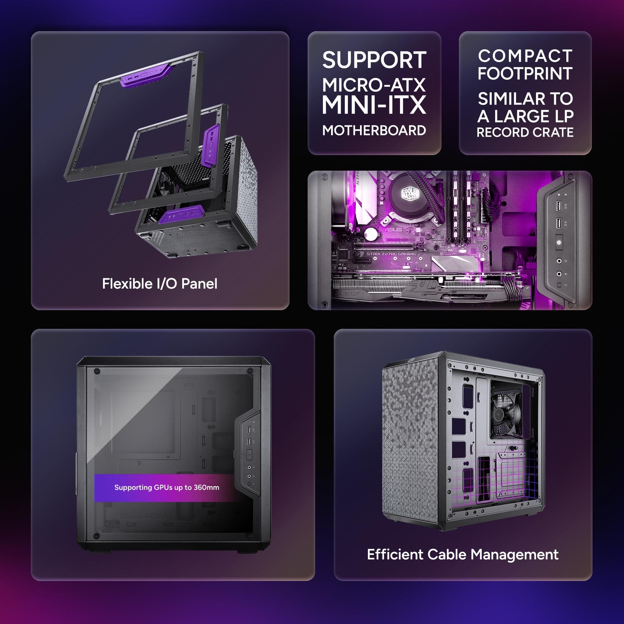 Cooler Master MasterBox Q300L PC Gehäuse 'Micro-ATX, Mini-ITX, USB 3.0, Seitenfenster' MCB-Q300L-KANN-S00 Bild 3