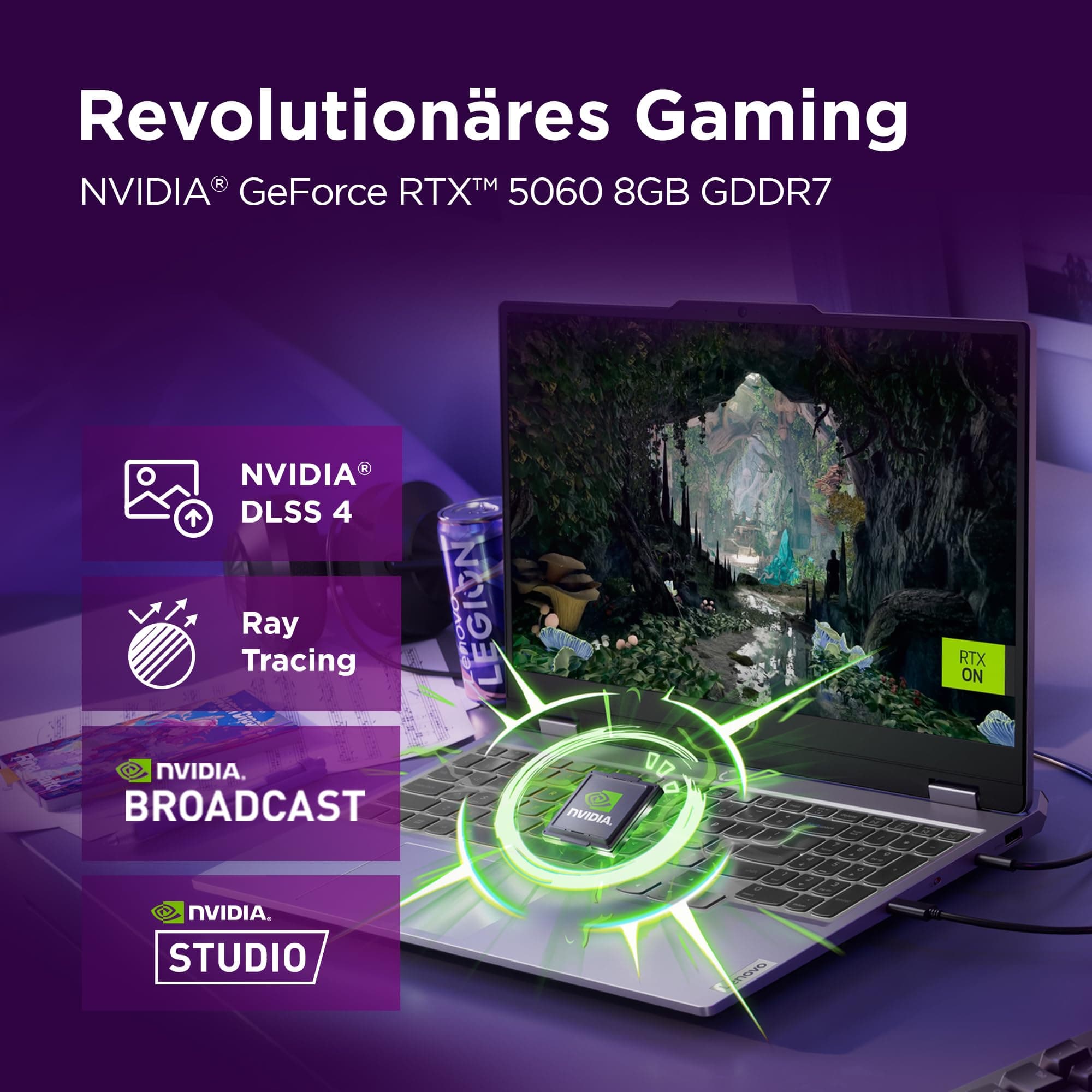 Lenovo LOQ Gaming AI Laptop | 15.6" Full HD 144Hz LCD Display |NVIDIA GeForce RTX 5060 | AMD Ryzen 7 250 | 16GB RAM | 1TB SSD | Win11 | QWERTZ | Luna Grau | Weiss beleuchtet | 3 Monate GamePass Bild 5