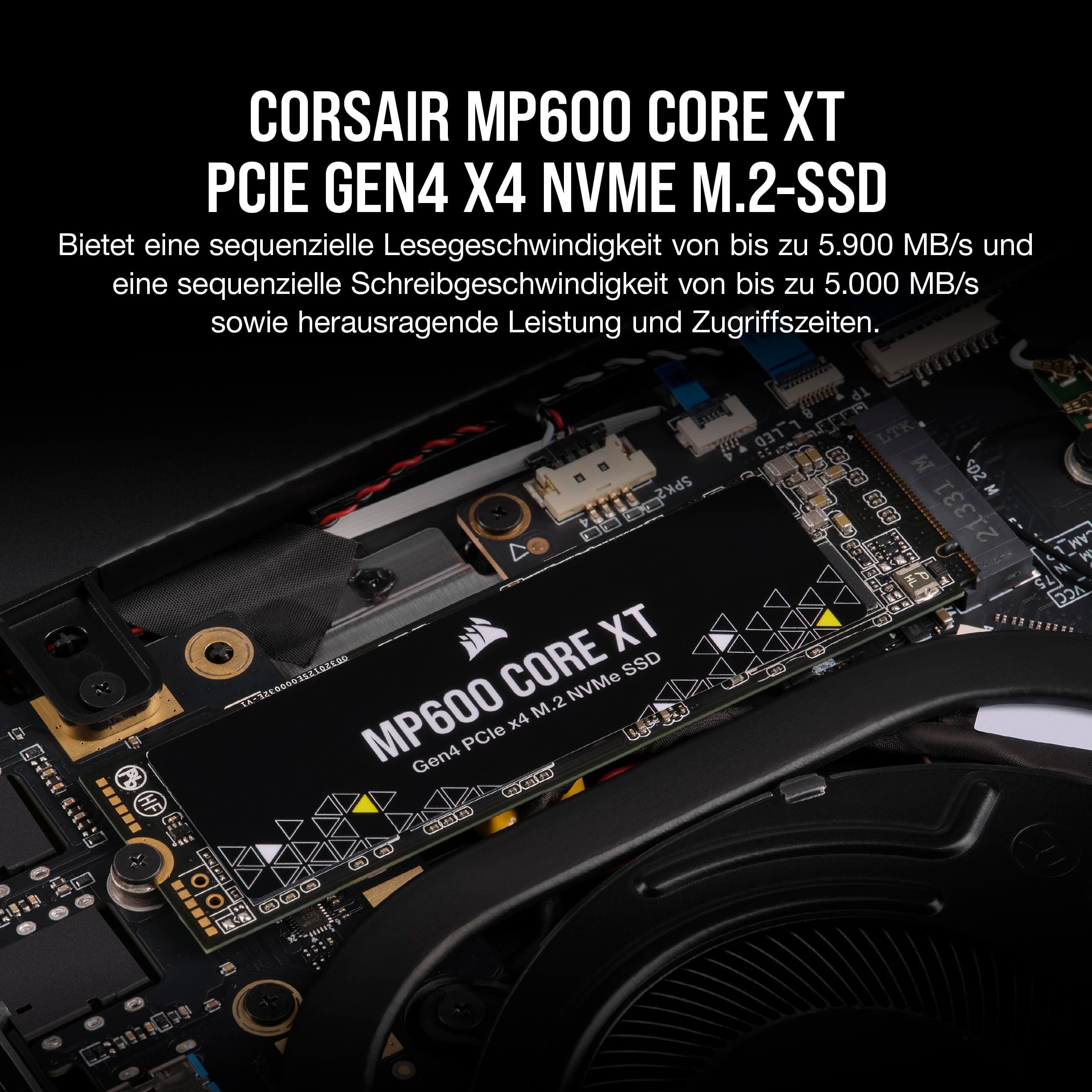 Corsair MP600 CORE XT 2TB M.2 PCIe Gen4 NVMe SSD – Bis zu 5900MB/s – QLC NAND – M.2 2280 – Für PCIe 4.0-Notebooks und -Desktops – Schwarz Bild 3