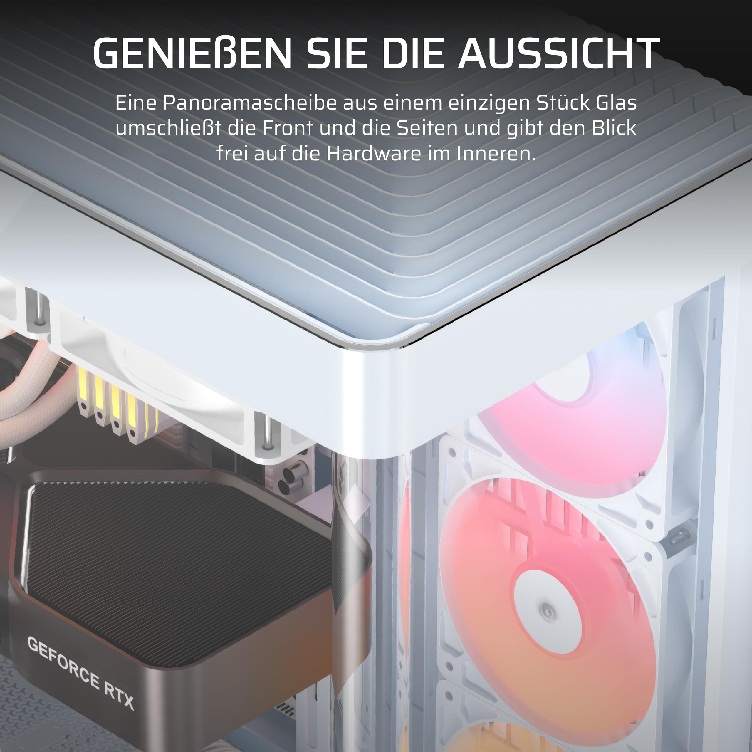 CORSAIR Frame 4500X RS-R ARGB Panoramaglas Mid-Tower-PC-Gehäuse – InfiniRail Lüftermontagesystem, Passend für Zwei 360 mm Radiatoren, GPU Anti-Sag, Enthält 3X RS120R RGB LINK Lüfter – Weiß Bild 5