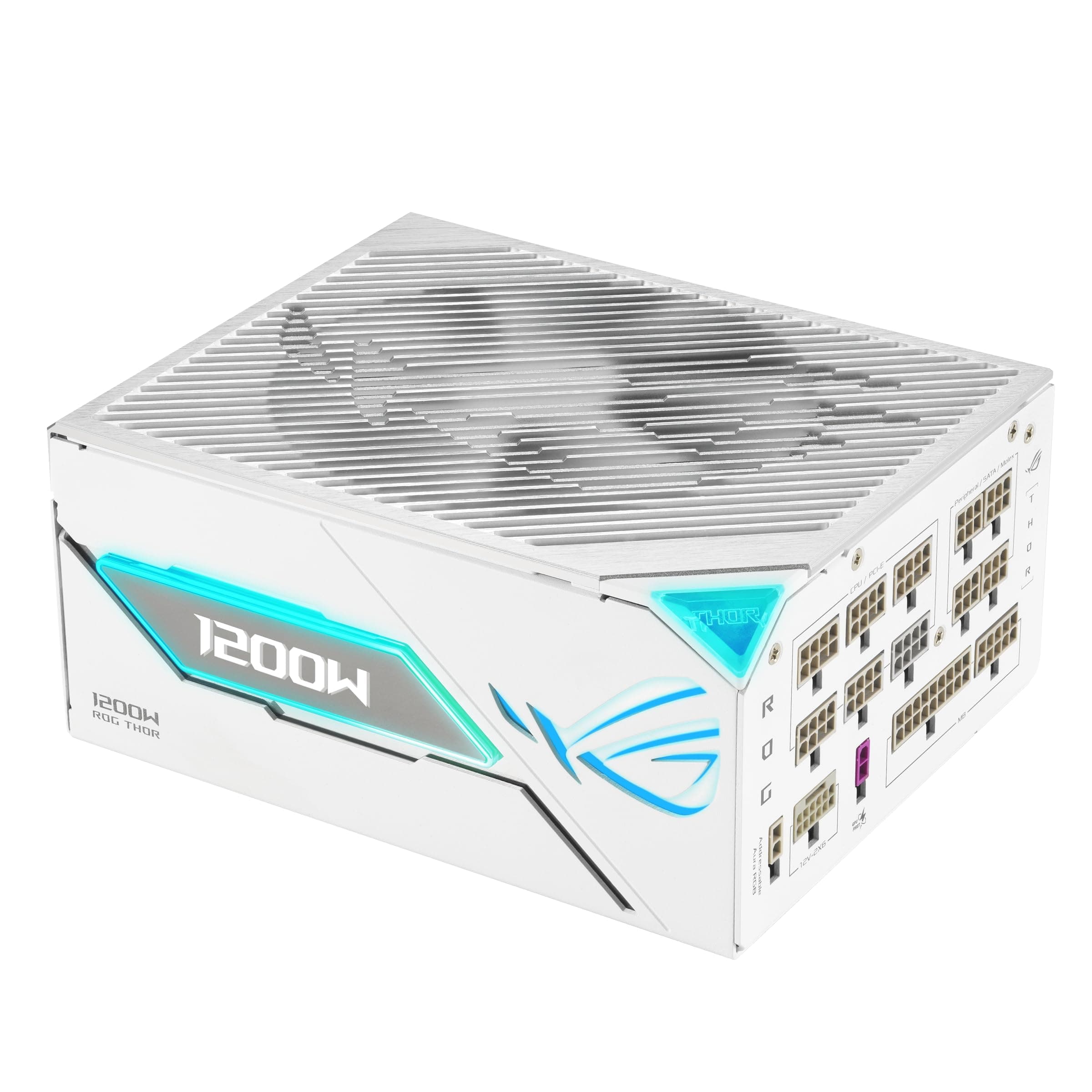 ASUS ROG Thor 1200W Platinum III White Equalizer ATX Gaming Netzteil (ROG Equalizer 12V-2x6 PCIe Stromkabel, GaN-MOSFET, OLED Display, 80 Plus & Cybenetics Zertifizierung, ATX 3.1, PCIE 5.1, Weiß) Bild 3