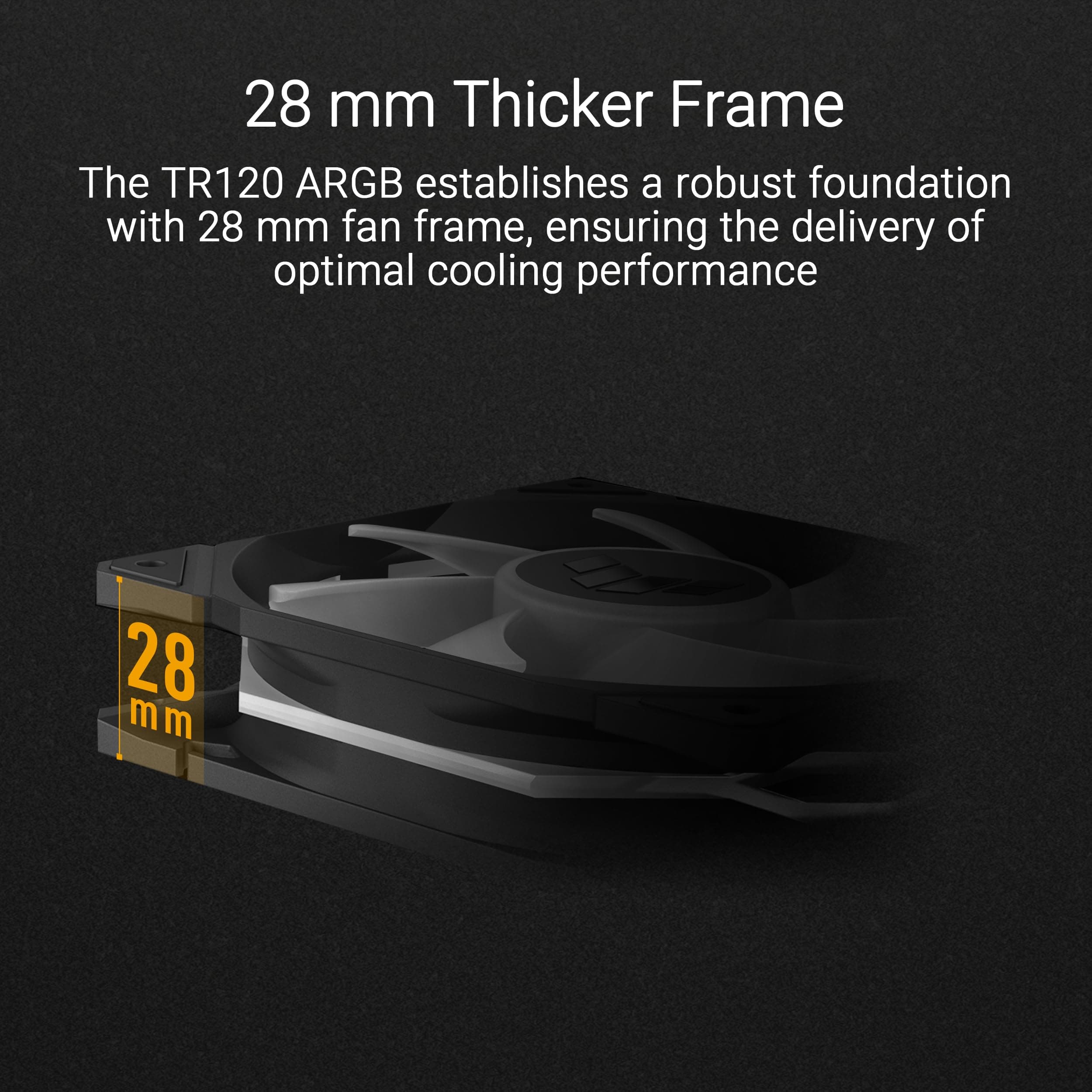 ASUS TUF Gaming TR120 ARGB Standard Blade Black 3IN1 Gehäuselüfter 3er Pack (120mm PWM PC Lüfter, 2000 RPM, 3,3 mm H2O, 77,4 CFM Luftstrom, 16 einzeln adressierbare RGB-LEDs, schwarz) Bild 3