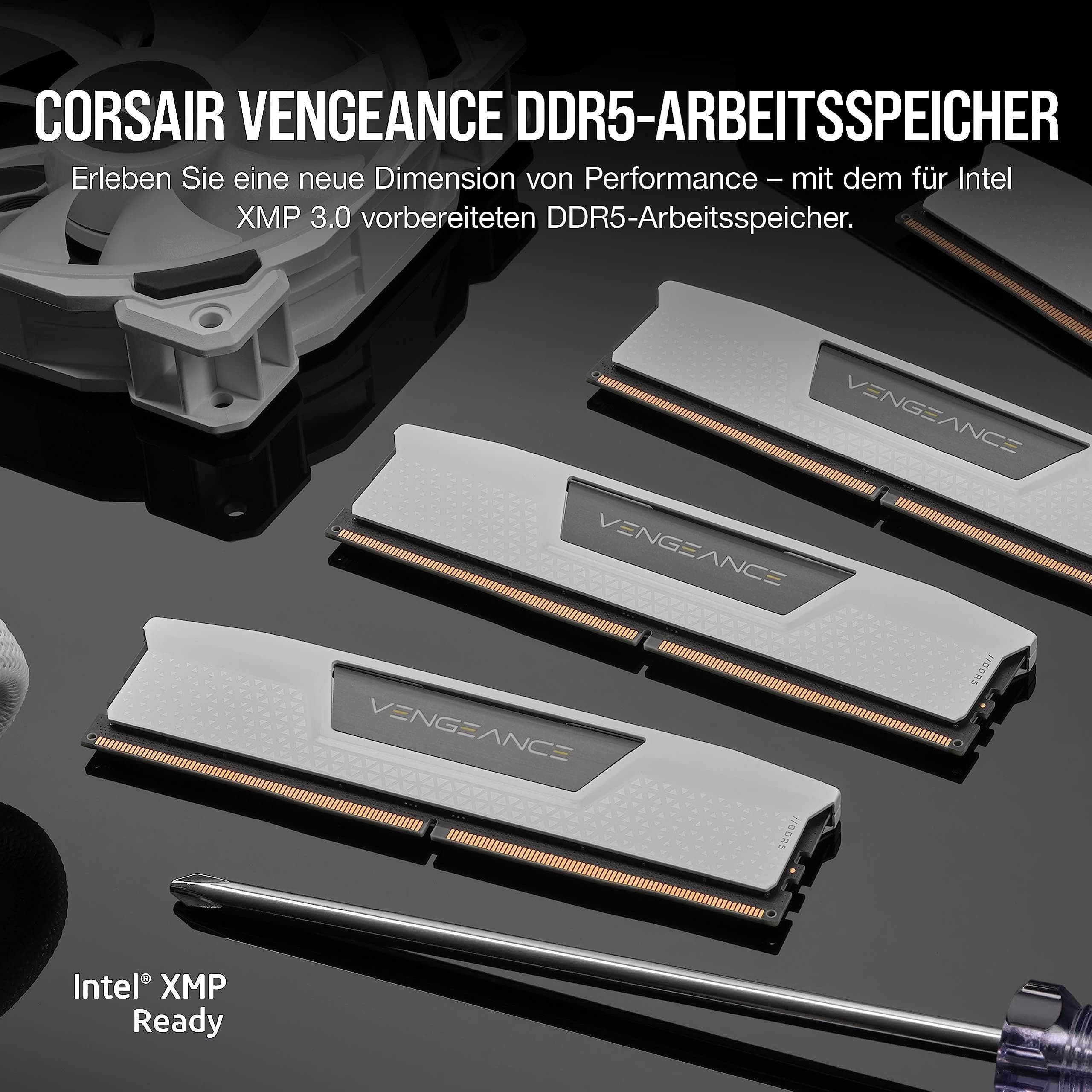 CORSAIR VENGEANCE DDR5 RAM 64GB (2x32GB) Bis zu 5600MHz CL40 Intel XMP 3.0 Desktop-Arbeitsspeicher – Weiß (CMK64GX5M2B5600C40W) Bild 3