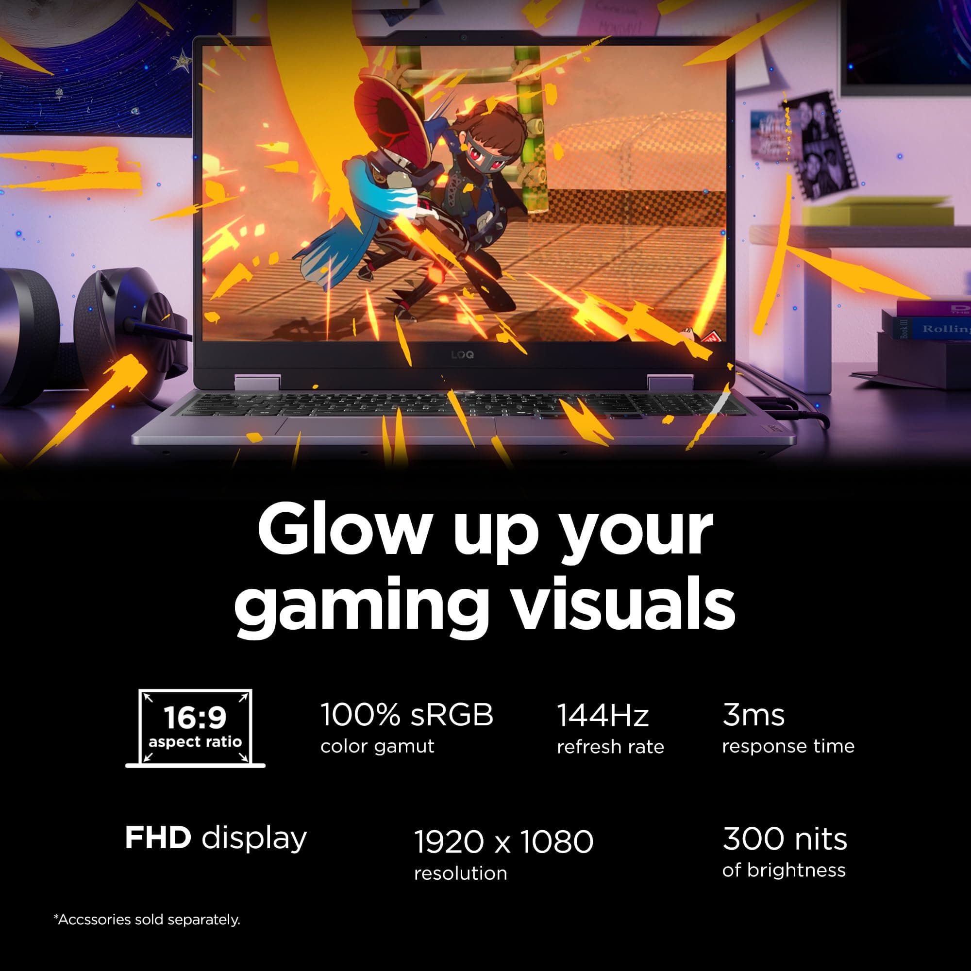 Lenovo Legion LOQ - AI-Powered Gaming Laptop - Intel Core i7-13650HX - 39.6 cm FHD IPS Display - 144Hz - NVIDIA GeForce RTX 5050 - 16GB Speicher - 1TB Speicher - NVIDIA G-Sync - Luna Grey Bild 8
