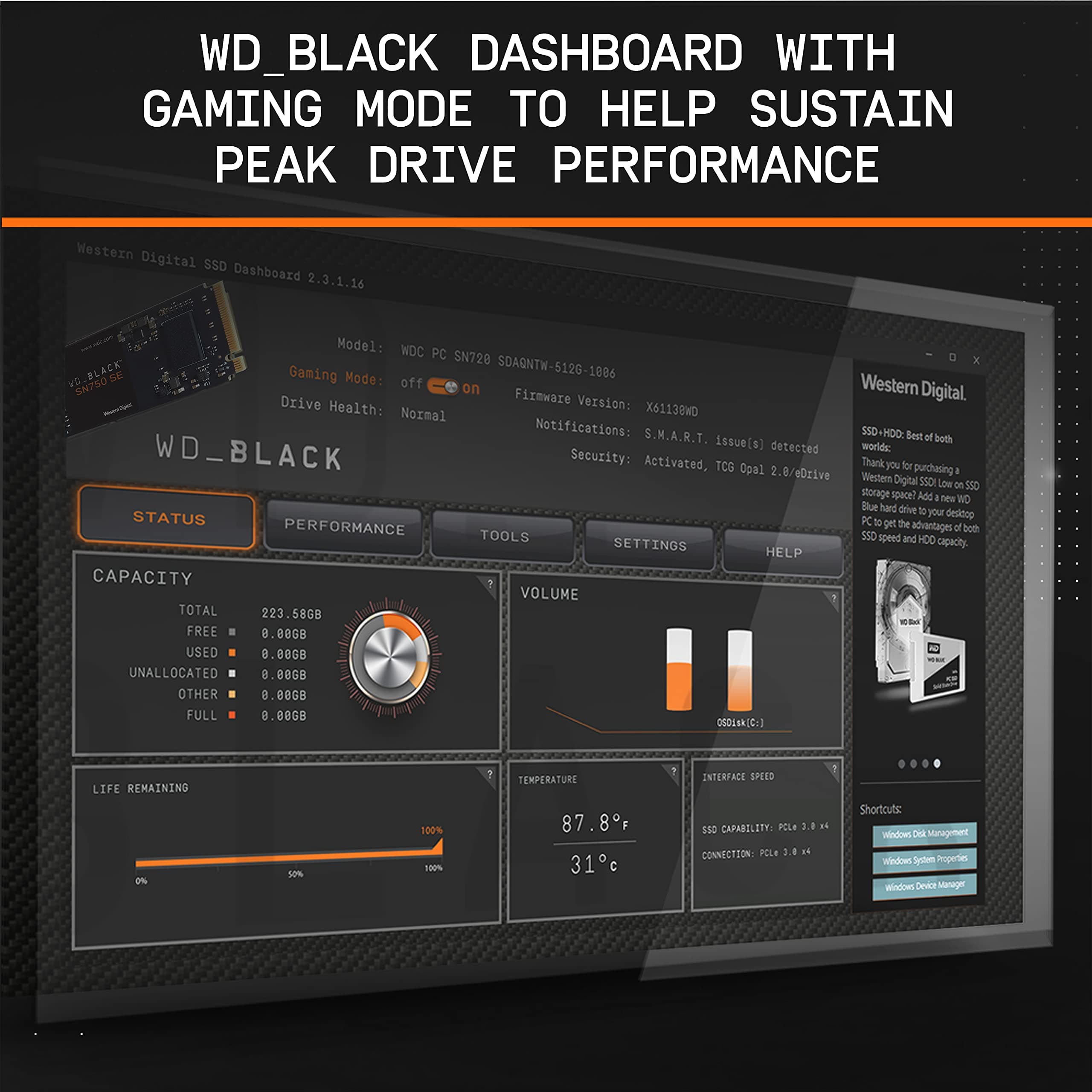 WD_BLACK SN750 SE 1TB M.2 2280 PCIe Gen4 NVMe Gaming SSD up to 3600 MB/s read speed Bild 8