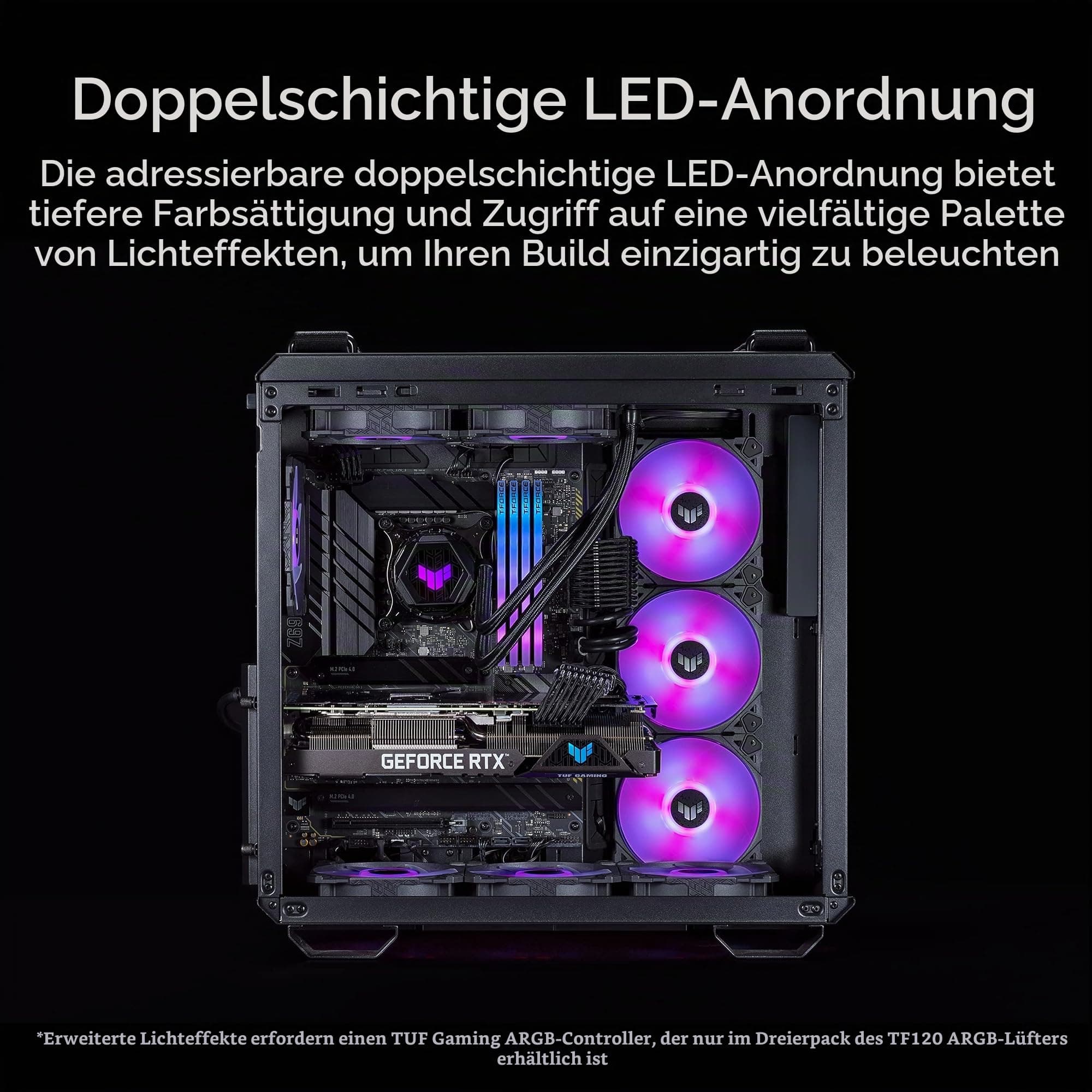 ASUS TUF Gaming TF120 ARGB-Gehäuselüfter 3IN1 mit ARGB Controller (3 Stück, Aura Sync, leiser Lüfter PWM Steuerung) Bild 5
