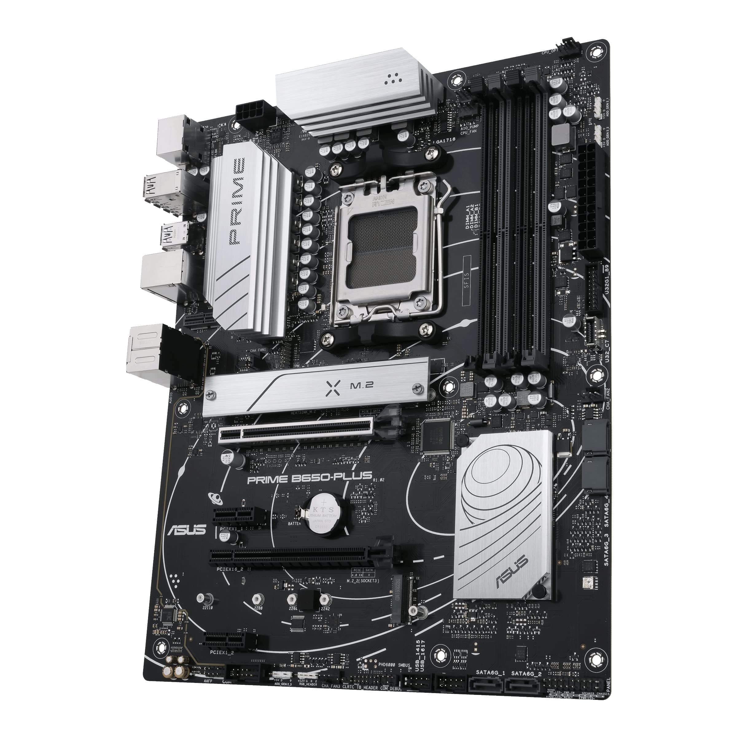 ASUS Prime B650-PLUS CSM Mainboard Sockel AMD AM5 (Ryzen 7000, ATX, DDR5 Speicher, PCIe 5.0 M.2, 2.5G Ethernet, BIOS Flashback, USB 3.2 Gen 2 Typ-C, Aura Sync) Bild 3
