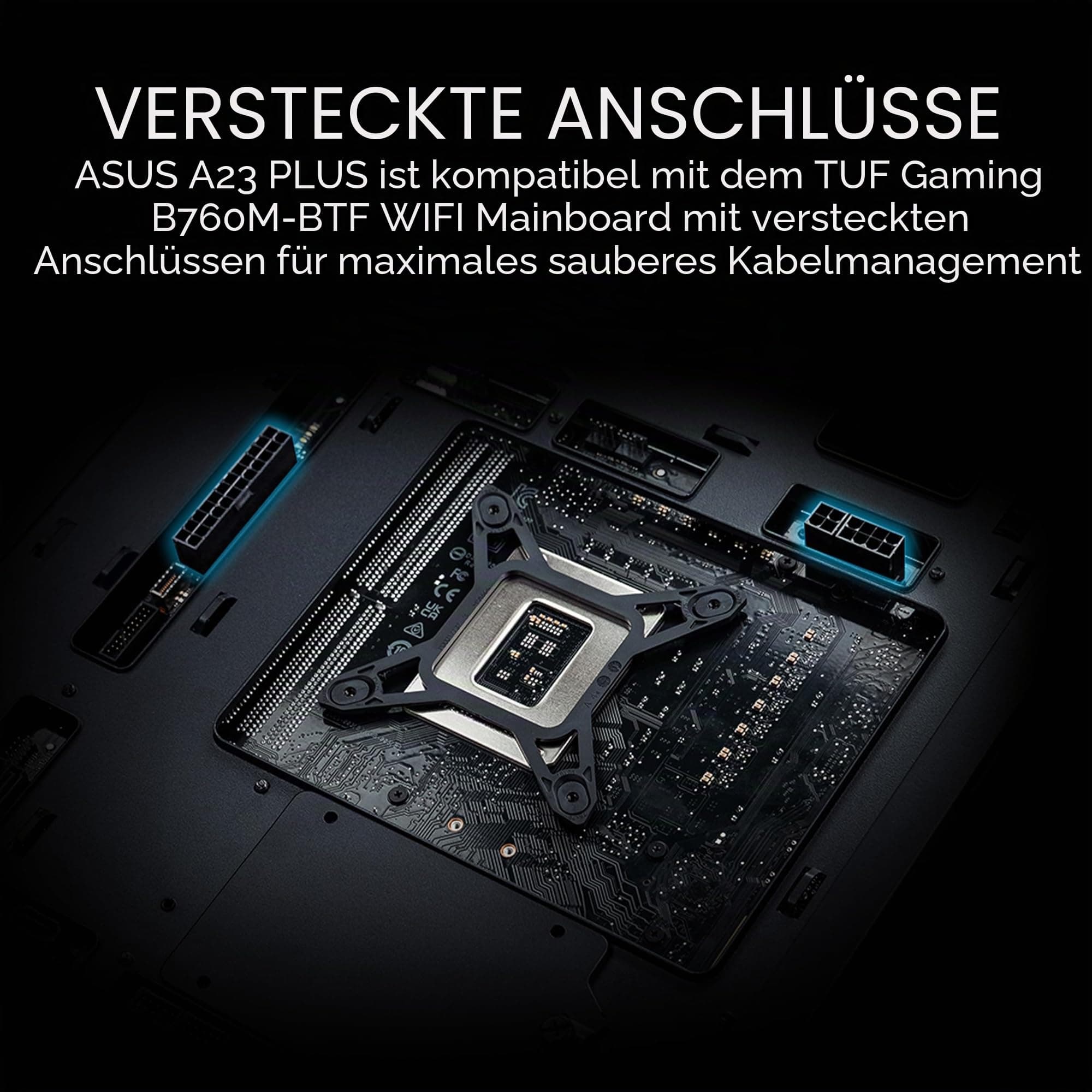 ASUS A21 Plus TG ARGB White Micro ATX-Gehäuse, unterstützt Motherboards mit versteckten Anschlüssen, 360-mm-Radiatoren und 380-mm-Grafikkarten, 4 vorinstallierte ARGB-Lüfter, Weiß Bild 5