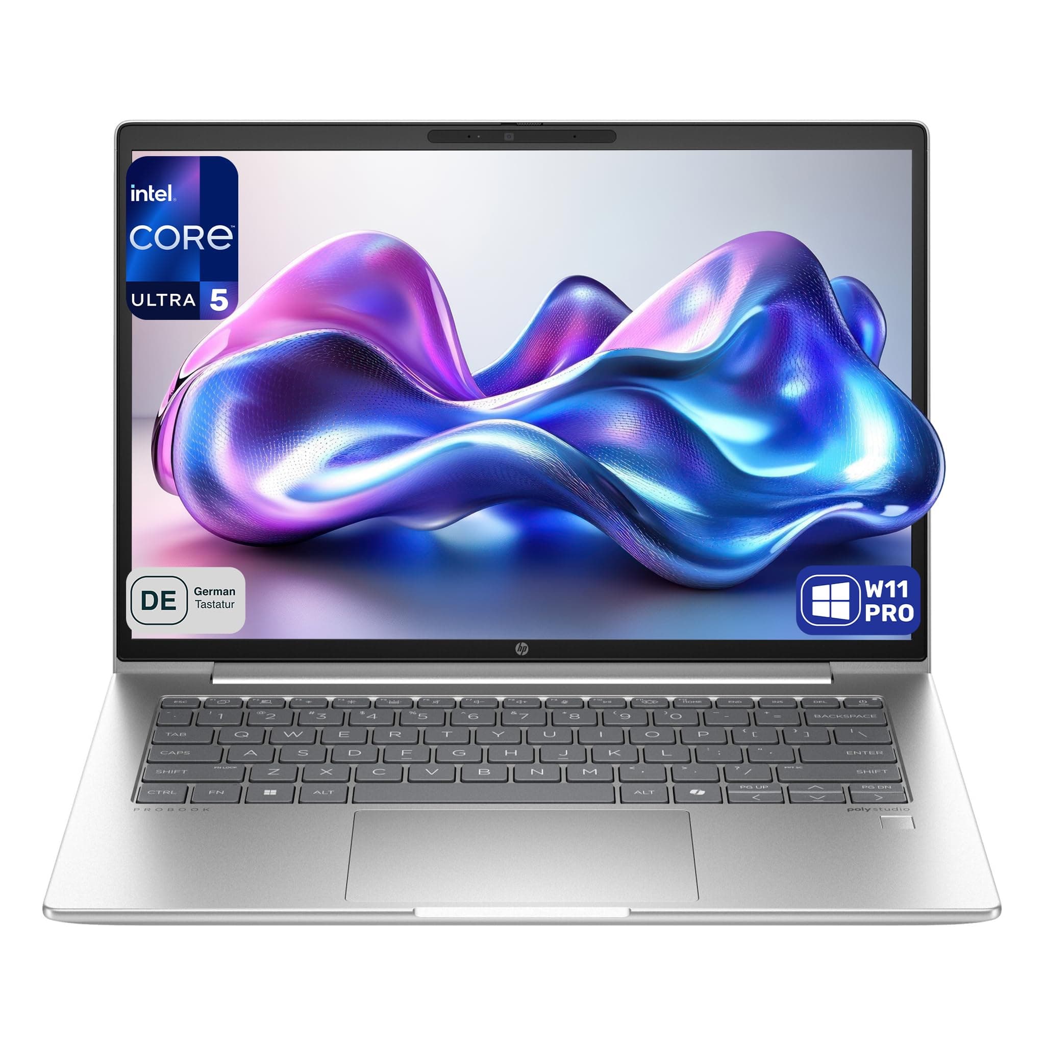 HP ProBook 440 G11 Business Laptop, Intel Core Ultra 5 125U, 14" WUXGA IPS (1920x1200) 400 Nits, 32 GB DDR5 RAM, 1 TB SSD, Wi-Fi 6E, Fingerprint, Deutsches Tastatur-Layout, Windows 11 Pro, Silber 32 GB RAM | 1 TB SSD Windows 11 Pro