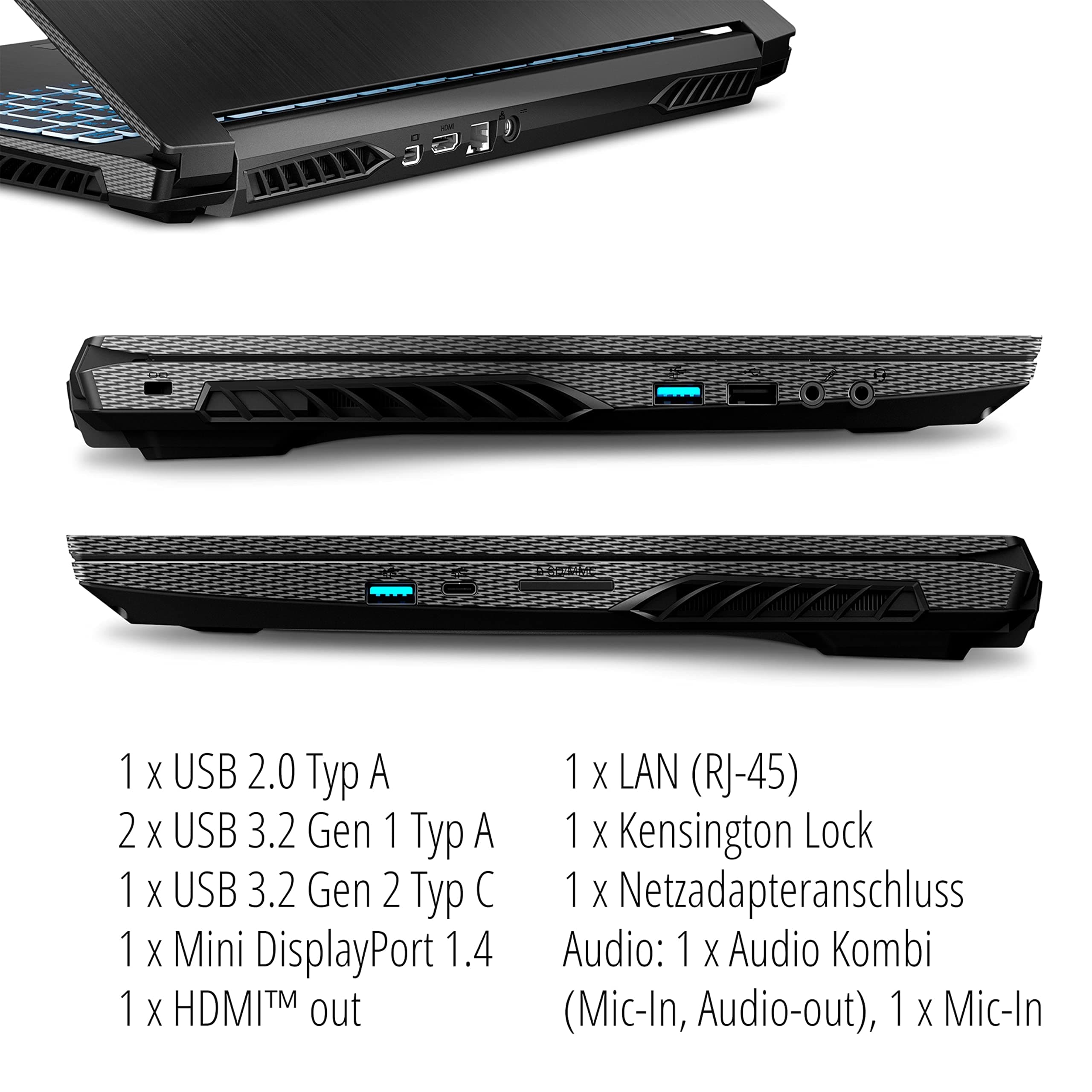 MEDION ERAZER Crawler E25 39,6 cm (15,6 Zoll) Full HD Gaming Notebook (AMD Ryzen 5 5600H, 16GB DDR4 RAM, 512GB PCIe SSD, NVIDIA GeForce RTX 3050 4GB GDDR6, RGB Backlit, Win 11 Home) Bild 6