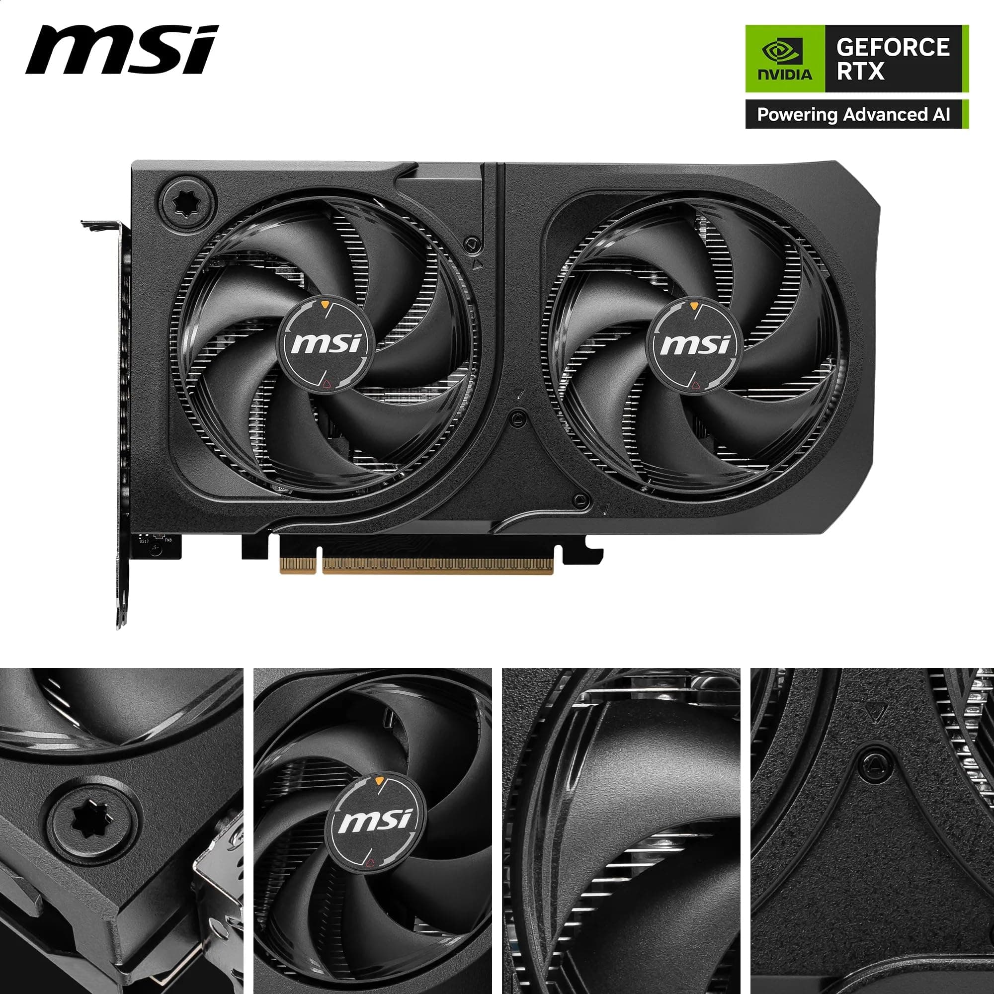 MSI GeForce RTX 5060 Ti 16G Shadow 2X OC Plus - 16GB GDDR7 (28Gbps/128-bit), PCIe 5, Boost: 2602 MHz, HDMI 2.1b, DisplayPort 2.1b, Metall Rückplatte Bild 4