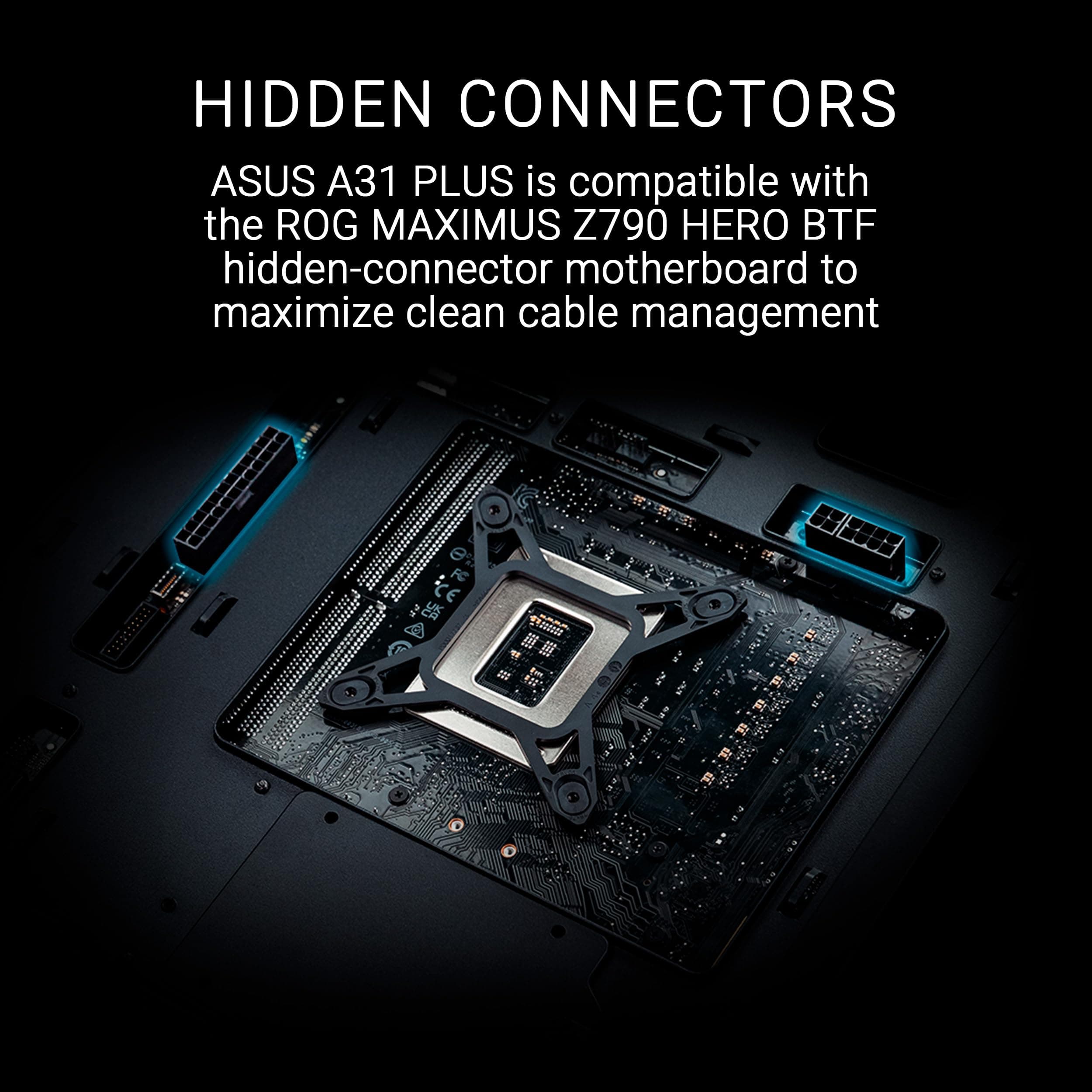 ASUS A31 Plus TG ARGB Black ATX PC Gehäuse (vorinstallierte ARGB-Lüfter, Frontpanel aus Glas, kompatibel mit Mainboards mit versteckten Anschlüssen, 360-mm-Radiatoren, 380-mm-Grafikkarten, schwarz) Bild 5