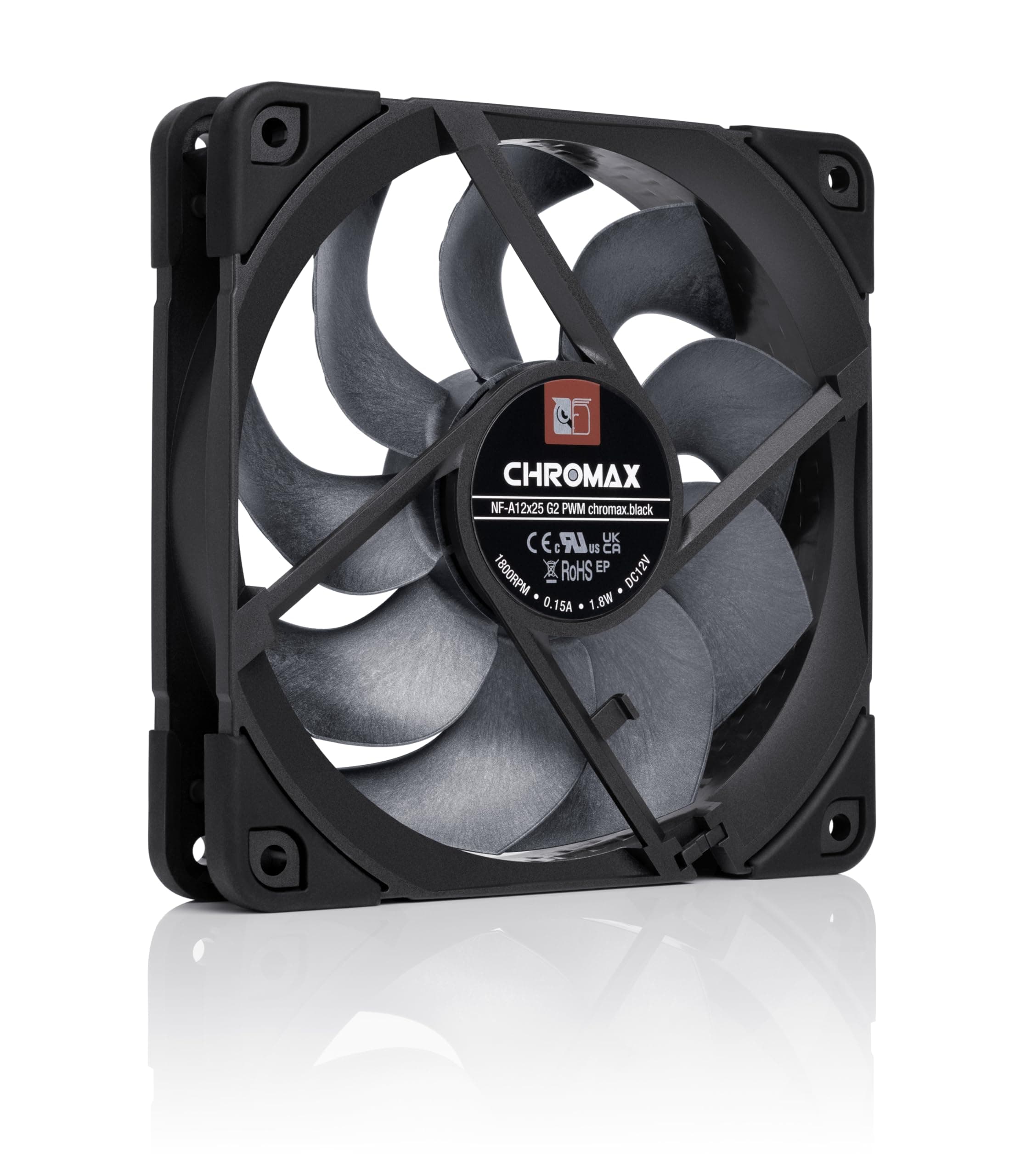 Noctua NF-A12x25 G2 PWM chromax.black, Leiser 120mm PC-Lüfter in Premium-Qualität, 4-Pin (Schwarz) Bild 3