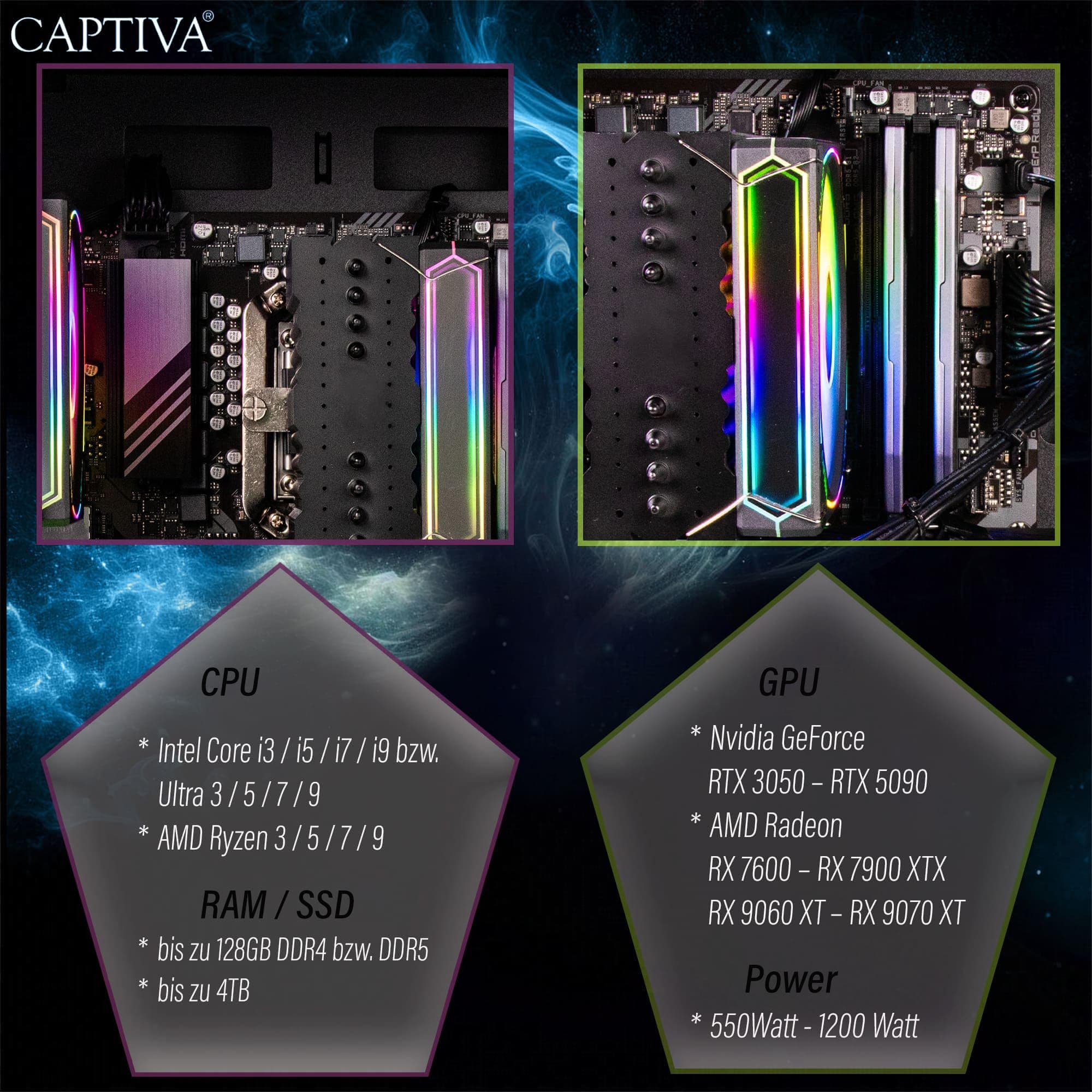 Captiva PC Highend Gaming R89-867 | AMD Ryzen 5 7600X | 32GB DDR5 RAM | NVIDIA GeForce RTX 5070 12GB | 1 TB SSD | Windows 11 Home Windows 11 Home 1000.0 GB 32.0 GB Bild 7