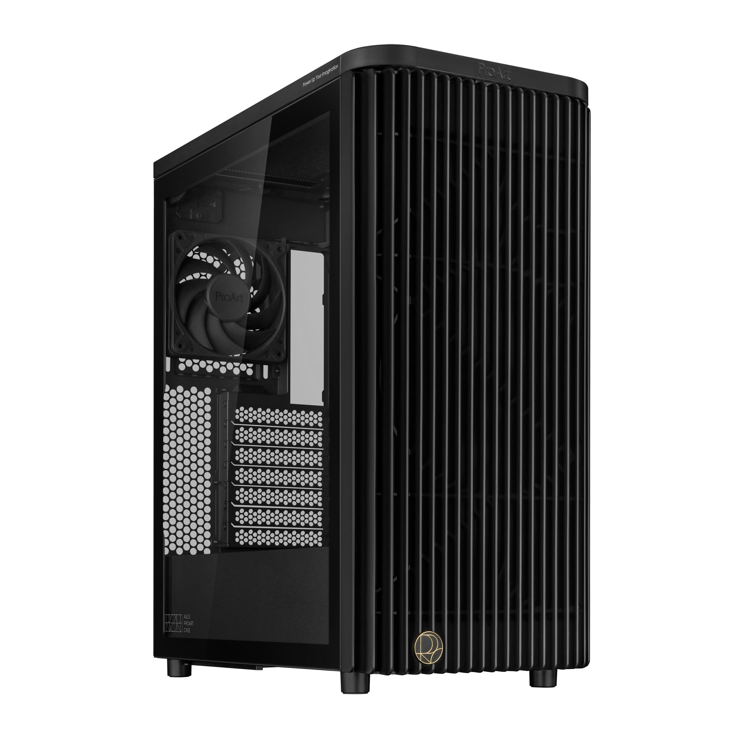ASUS ProArt PA401 TG Panel Black ATX-PC-Gehäuse (Seitenwand aus gehärtetem Glas, 240-mm-Radiatorhalterung, 160x32-mm-Lüfter, abnehmbare Netzteilhalterung, rückseitige Kabelklemmen, Schwarz) Bild 2