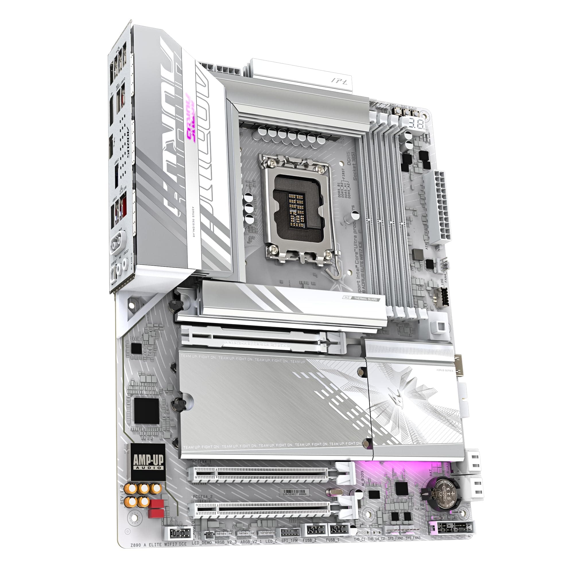 GIGABYTE Z890 AORUS Elite WIFI7 Ice Motherboard - Unterstützt Intel Core Ultra (Serie 2) CPUs, 16+1+2 Phasen VRM, bis zu 8800MHz DDR5 (OC), 1xPCIe 5.0 + 3xPCIe 4.0, Wi-Fi 7, 2.5GbE LAN Bild 5