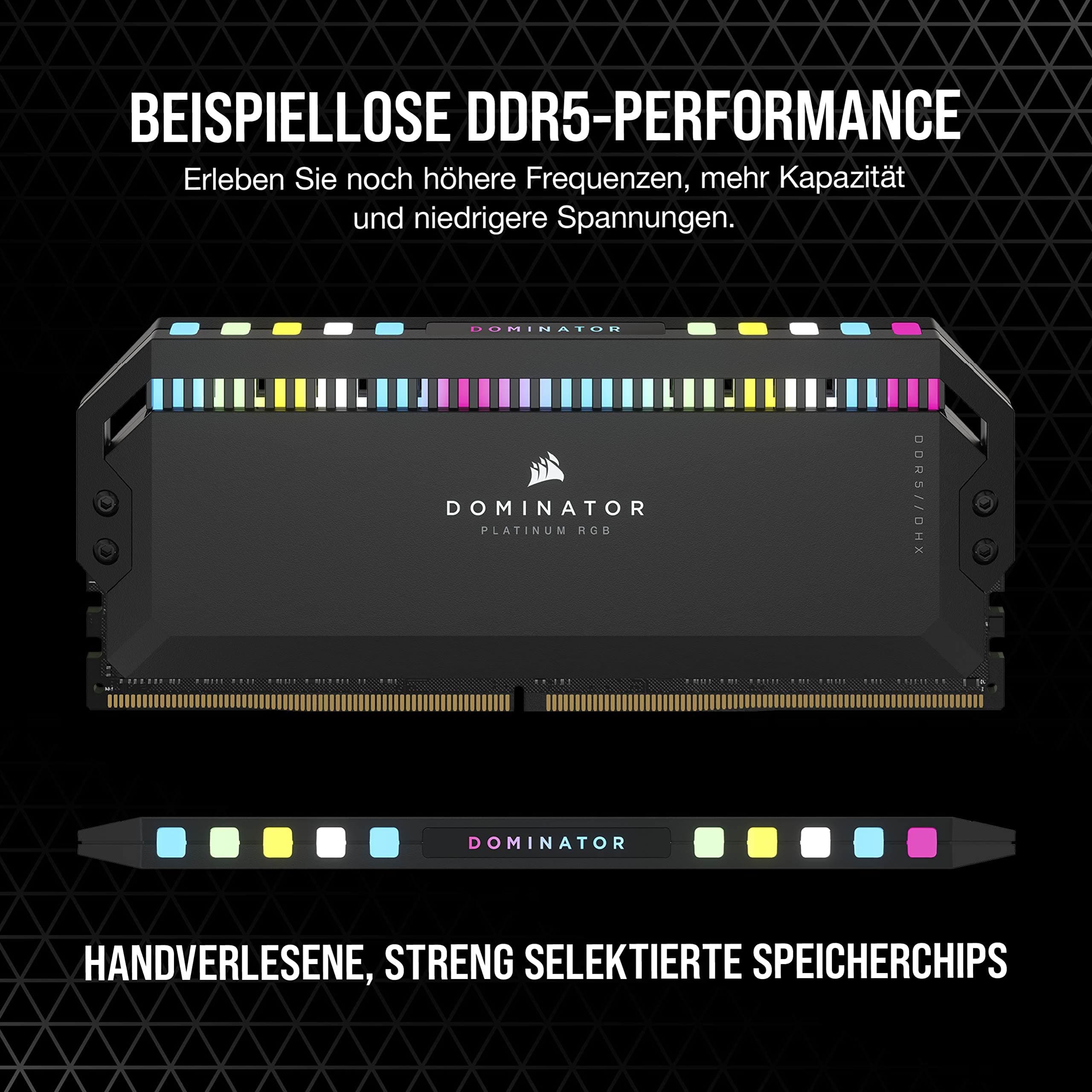 CORSAIR Dominator Platinum RGB DDR5 RAM 32GB (2x16GB) Bis zu 6400MHz CL32-40-40-84 1.40V Intel XMP 3.0 Desktop-Arbeitsspeicher – Schwarz (CMT32GX5M2B6400C32) Bild 5