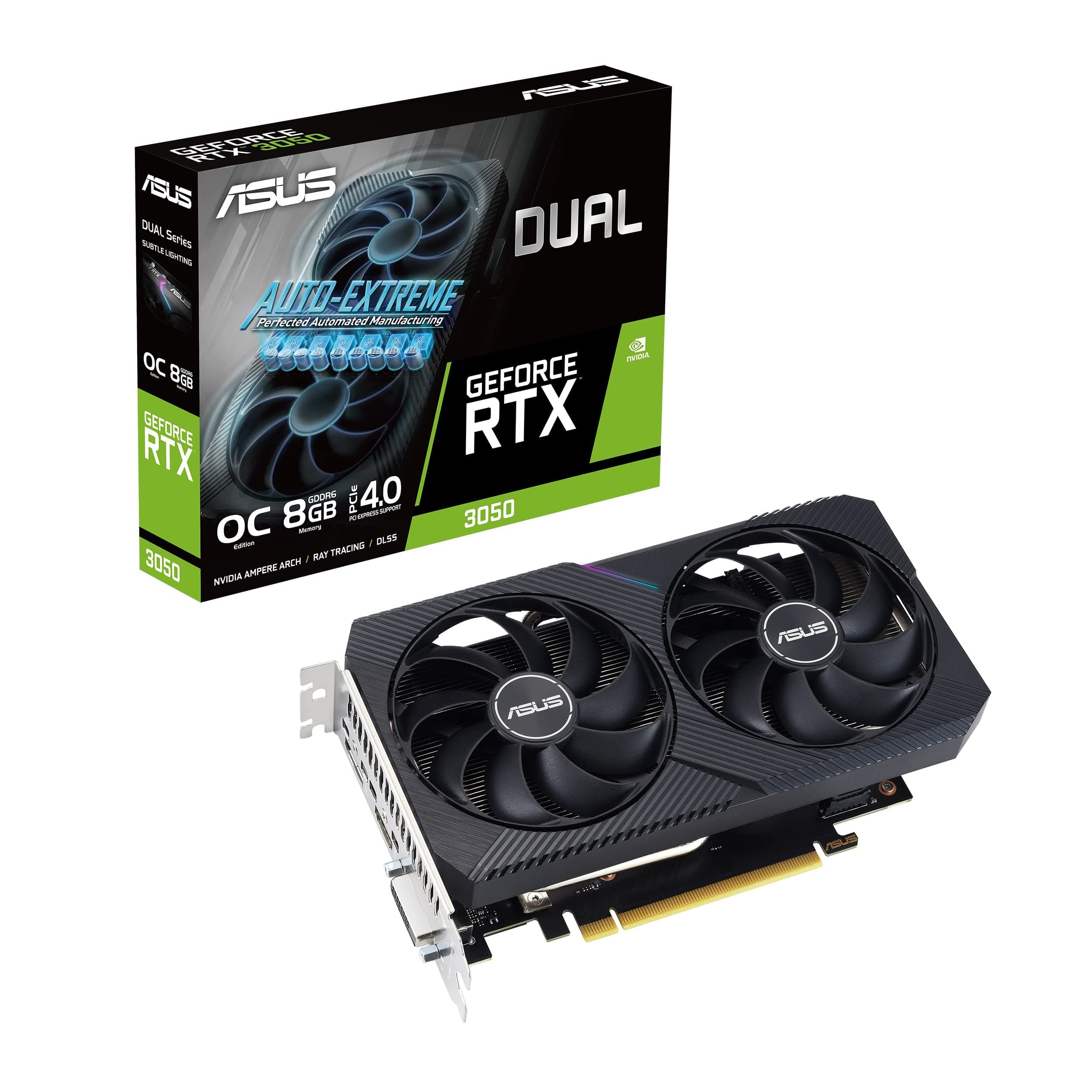 ASUS Dual GeForce RTX 3050 V2 OC Edition 8GB GDDR6 Gaming Grafikkarte (Nvidia RTX3050 V2, PCIe 4.0, HDMI 2.1, DisplayPort 1.4a, DUAL-RTX3050-O8G-V2) Bild 2
