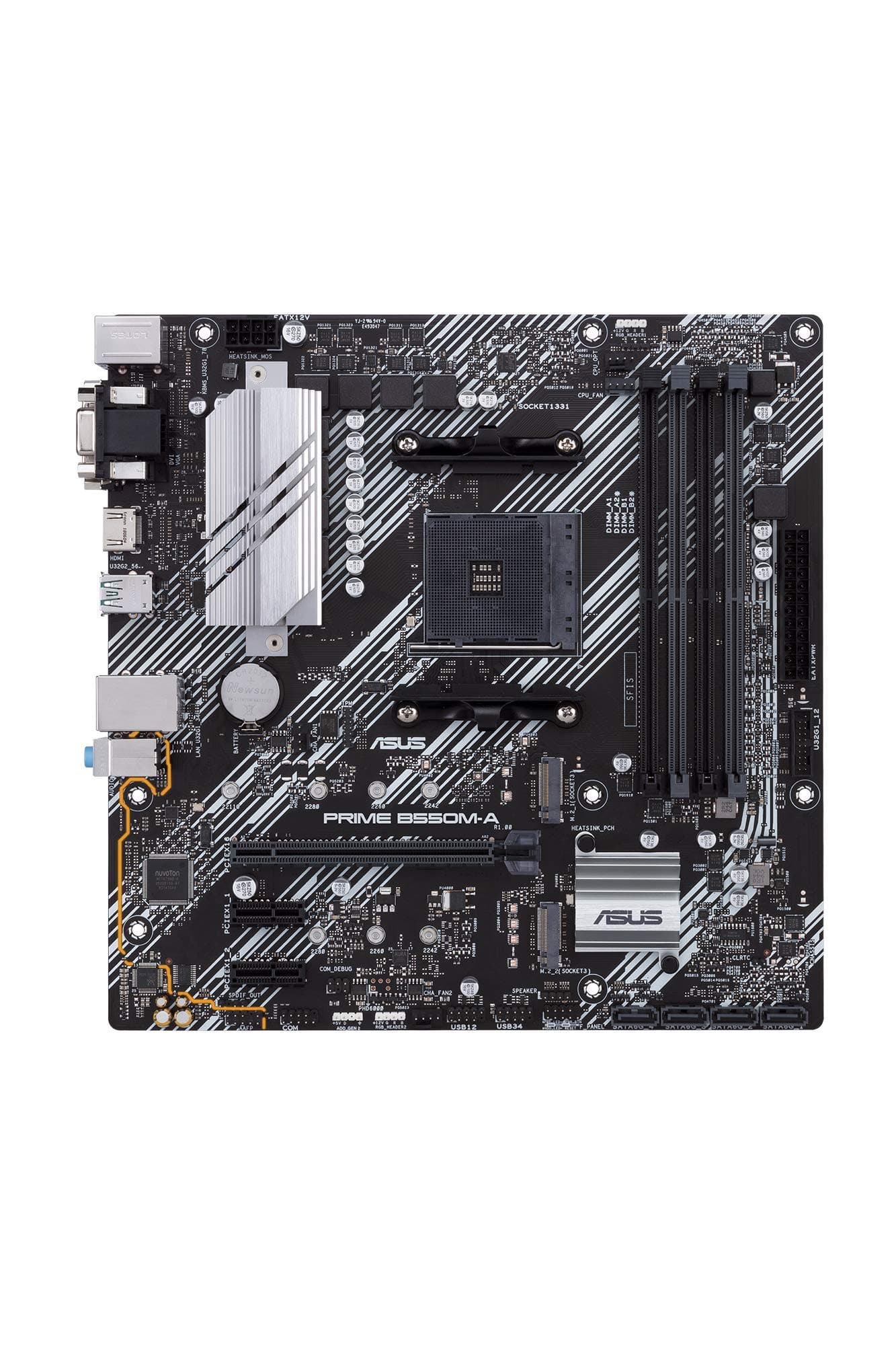 ASUS Prime B550M-A CSM Mainboard Sockel AM4 (Micro ATX, Ryzen, PCIe 4.0, 2X M.2, 1Gbit/s-Ethernet, WiFi 6, SATA 6Gbit/s, USB 3.2 Gen 2 Typ-A, Unterstützung für Aura Sync RGB Header) Bild 4