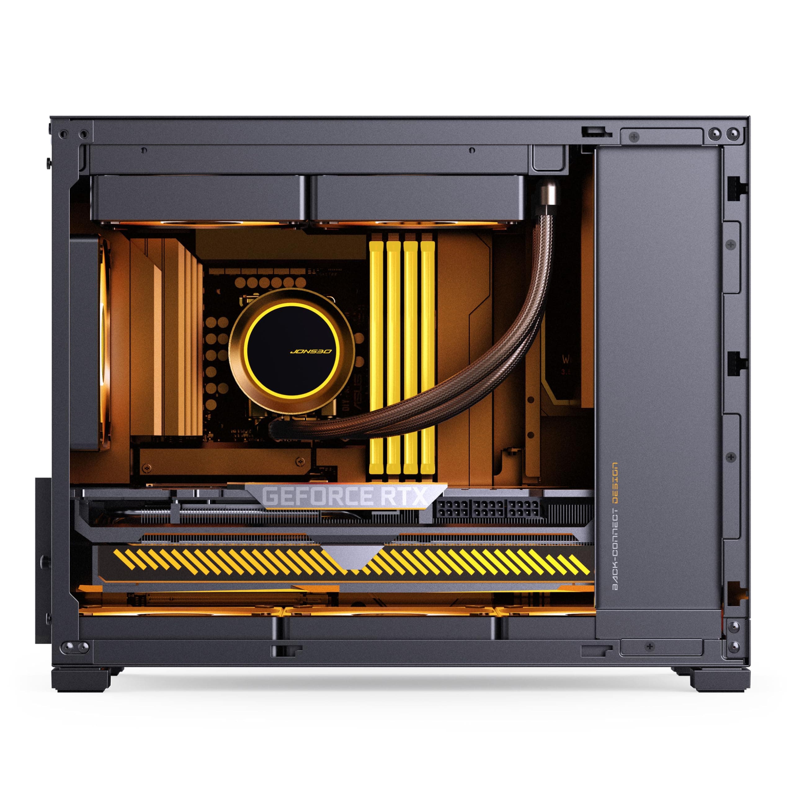 Jonsbo D32 STD Mesh PC-Gehäuse Schwarz | Mini Case für Micro-ATX, Back-Connect-kompatibel, starker Airflow, kompakt & stylish für Gaming Builds Bild 7