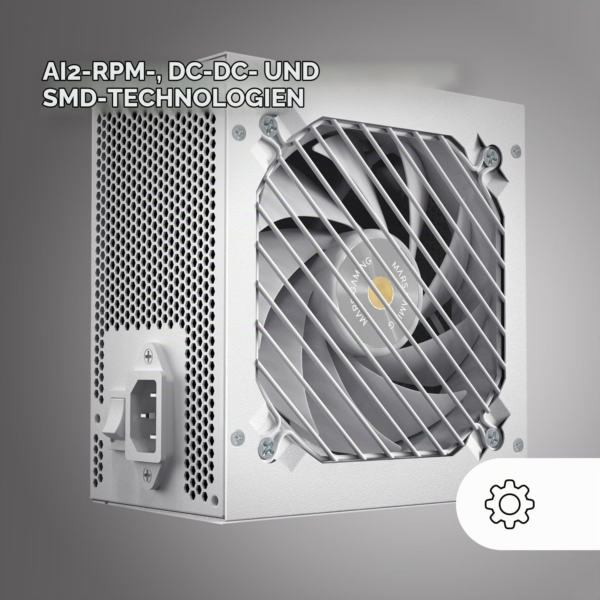 MARSGAMING MPB850SI, PC-ATX-Netzteil 850W, 7 Jahre Garantie, 80Plus Bronze 230V, 90% Effizienz, SI Extreme Silence Lüfter mit Kupferkern, AI2-RPM-, DC-DC- und SMD-Technologien, Weiß MPB850SIW Bild 5