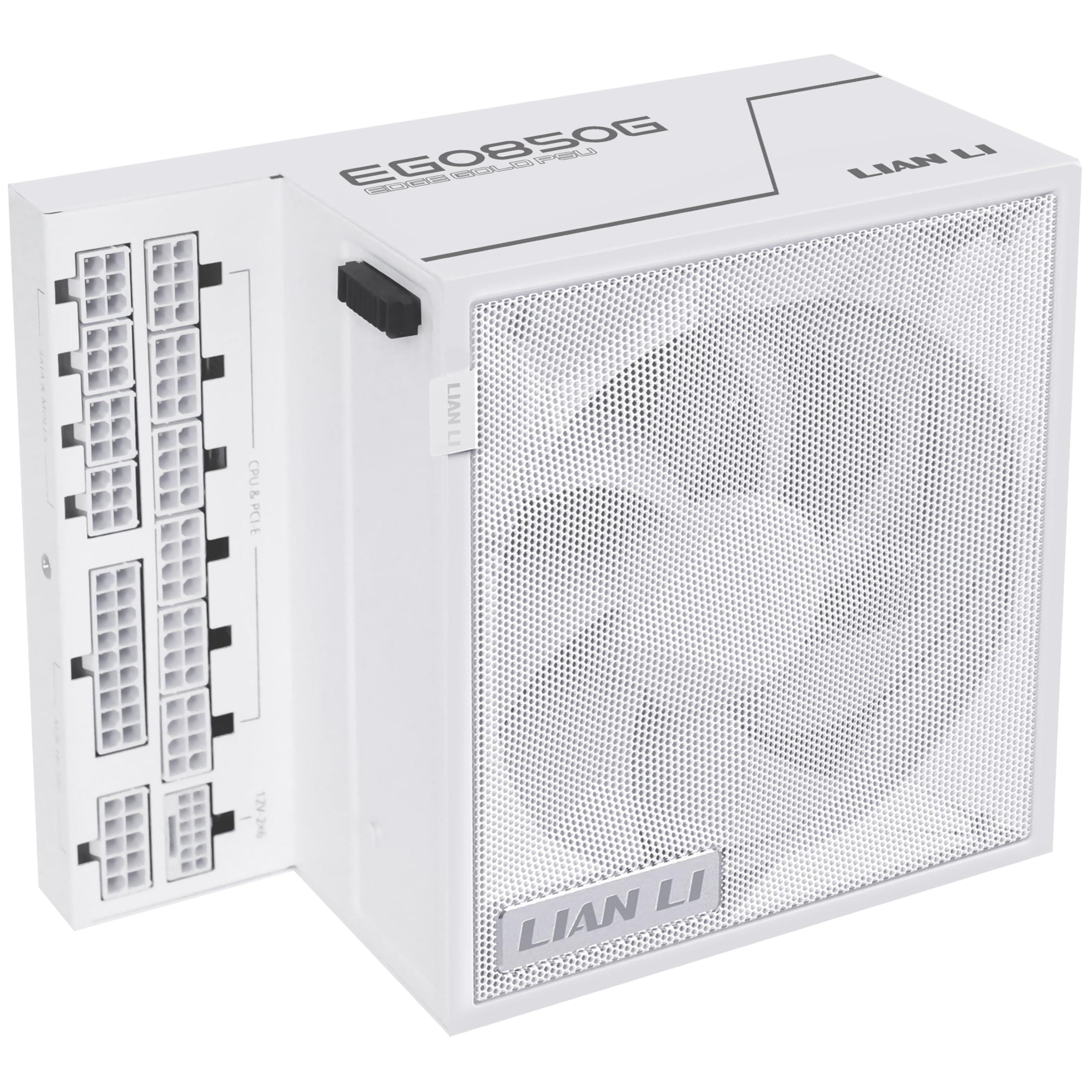 Lian Li Edge Gold 850 PC Netzteil Weiß, 850 Watt ATX Netzteil, PCIe 5.1, ATX 3.1 PSU | 80 Plus Gold, modular, Sleeved Cable Kit, 12VHPWR für NVIDIA RTX, leiser Lüfter 850W Weiß
