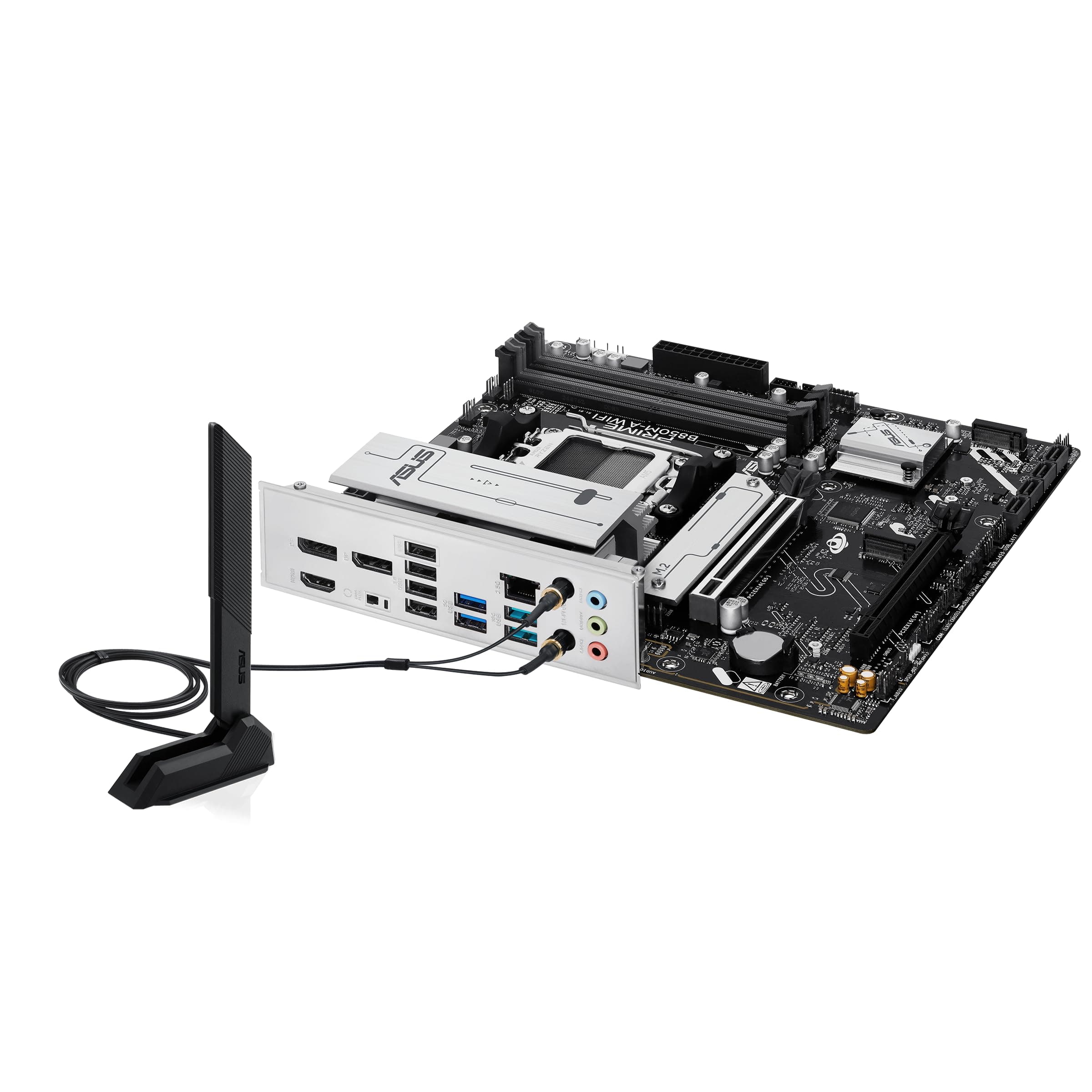 ASUS Prime B850M-A WiFi Gaming Mainboard Sockel AMD AM5 (microATX, DDR5, PCIe 5.0, 3X M.2 Slots, Wi-Fi 6E, Realtek 2.5Gb Ethernet, DisplayPort, HDMI, BIOS Flashback, Aura Sync) Bild 7