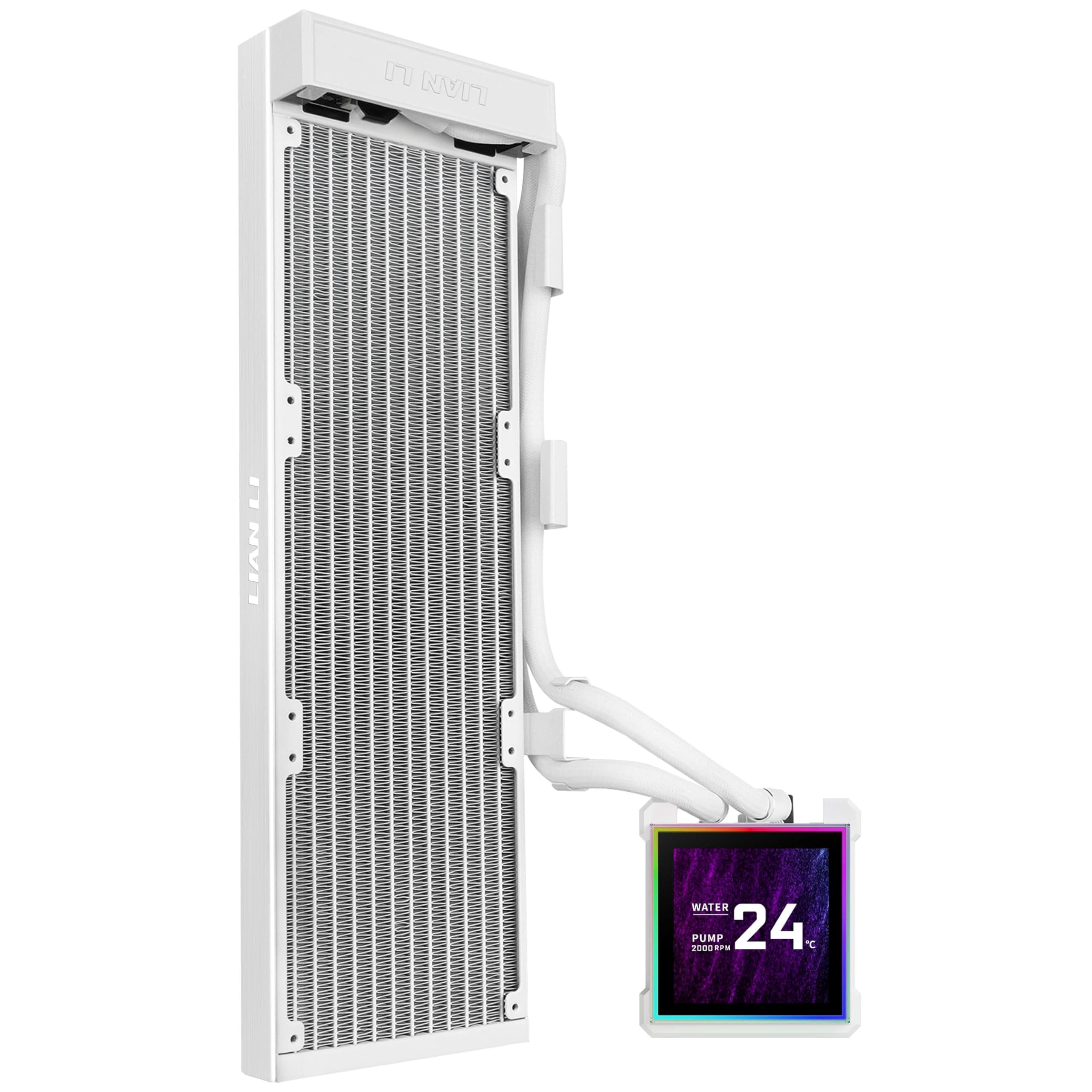 Lian Li HydroShift II LCD-S 360 UNI FAN CL Weiß | 360 mm AiO-Wasserkühlung mit 3,4" IPS-Display – Leistungsstarke Kühlung mit atemberaubender RGB-Beleuchtung Weiß 360
