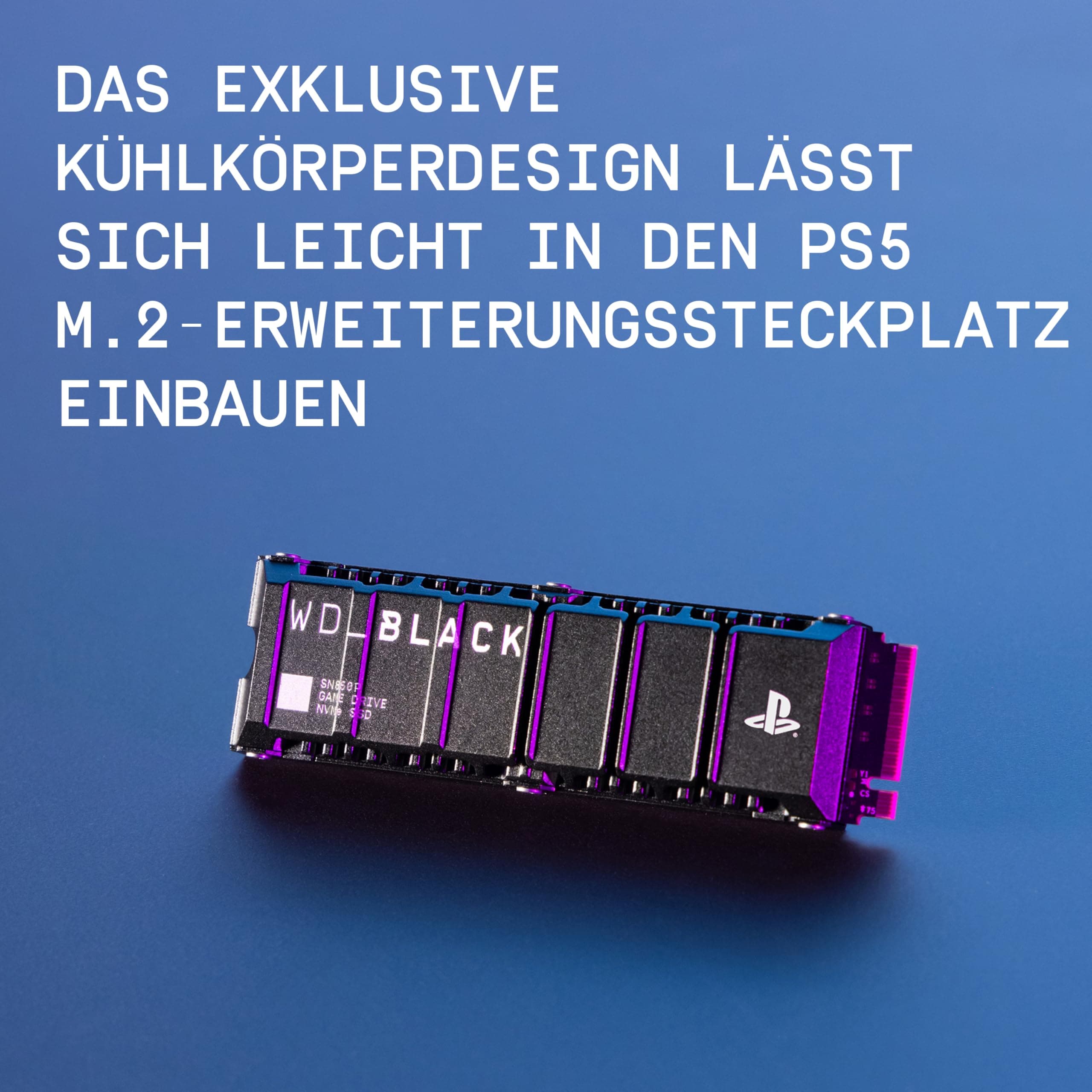 WD_BLACK SN850P 4 TB NVMe SSD Offiziell Lizenziert für PS5 Konsolen (interne Gaming SSD; optimierter Kühlkörper; PCIe Gen4 Technologie, bis zu 7.300 MB/s Lesen, M.2 2280) Bild 6