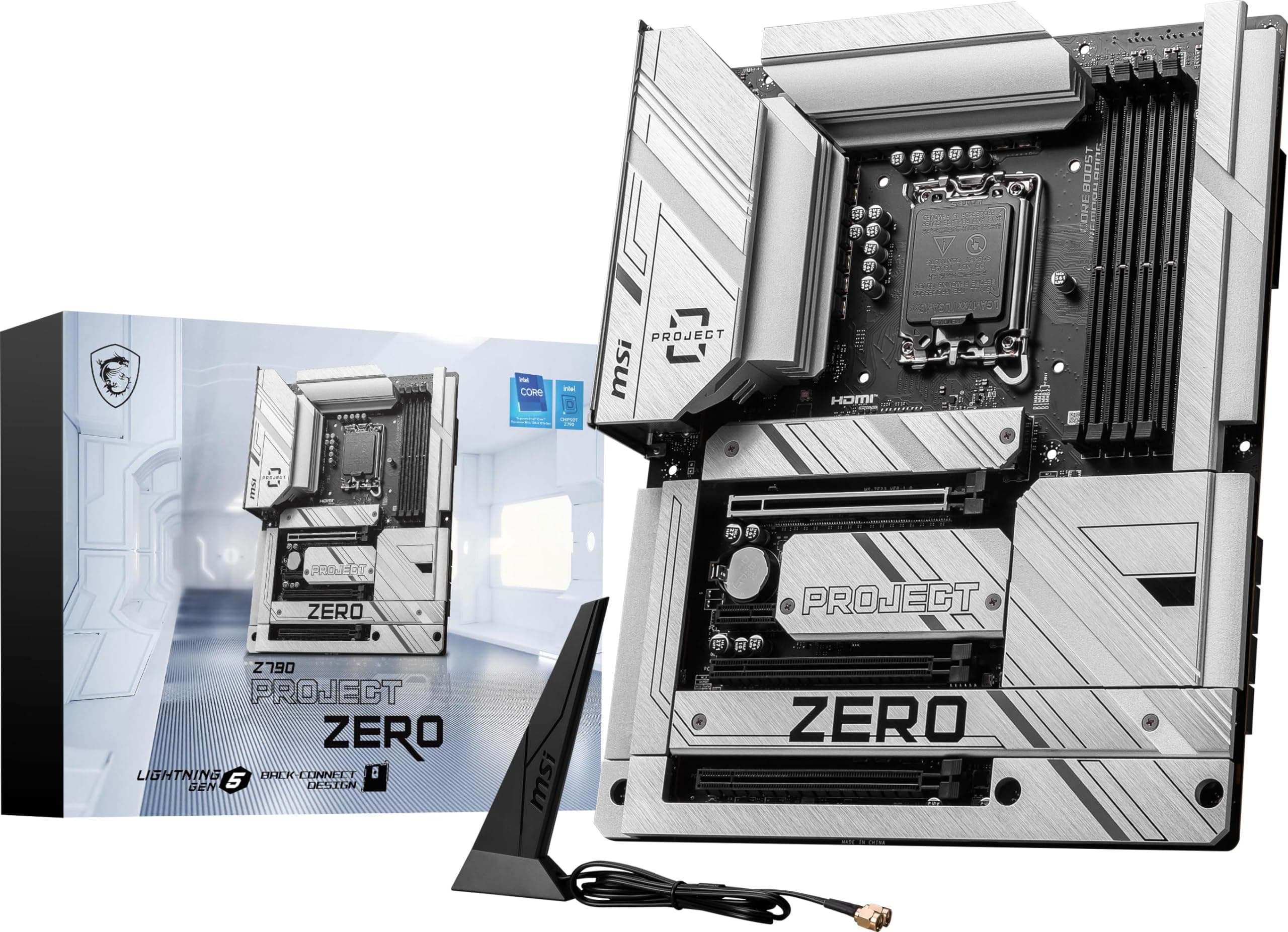 MSI Z790 Project Zero Gaming Motherboard (unterstützt Intel Prozessoren der 14. / 13. / 12. Generation, LGA 1700, DDR5, PCIe 5.0, M.2-Steckplätze, 2,5 Gbit/s LAN, USB 3.2 Gen2, HDMI/DP, Wi-Fi 7 Bild 2