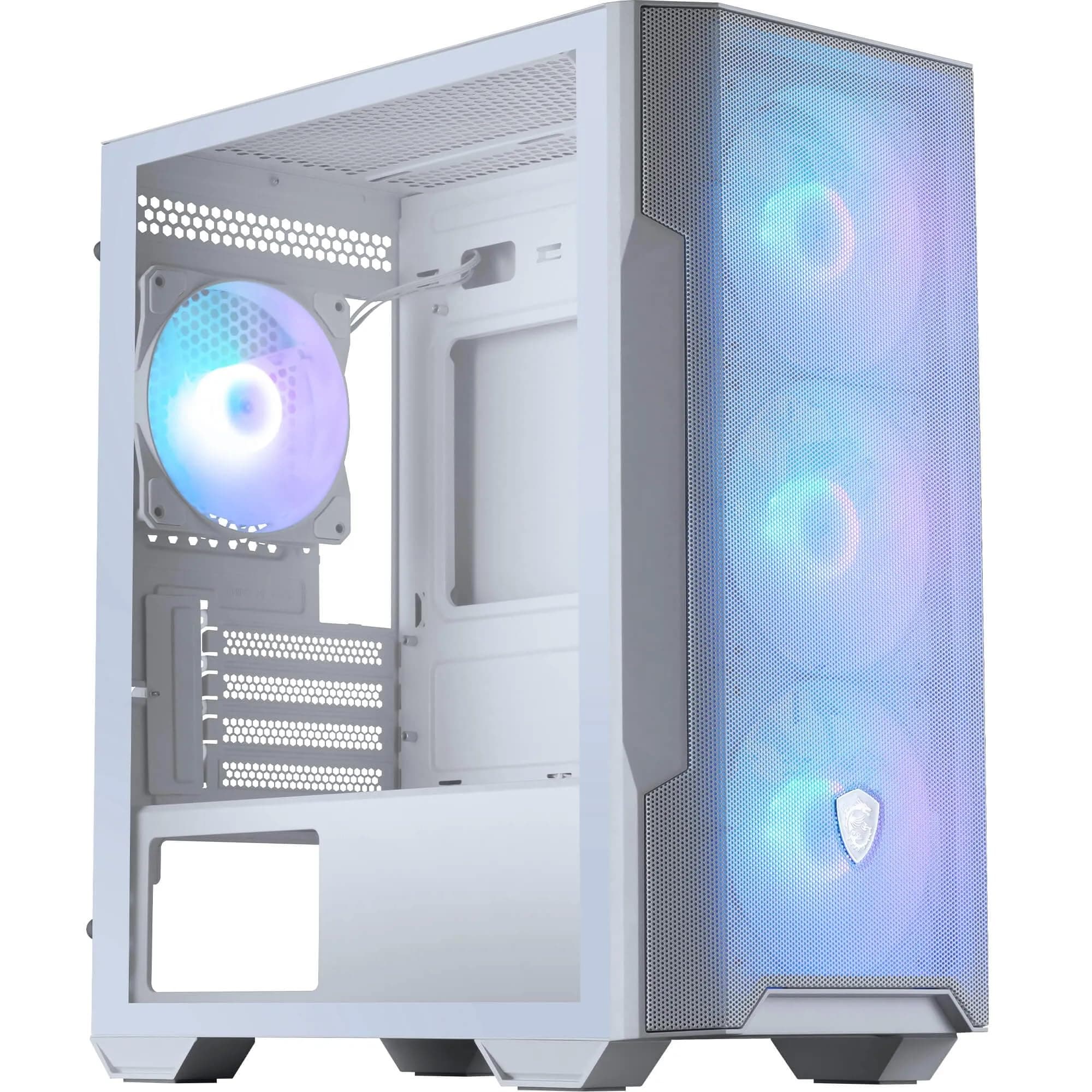 MSI MAG PANO M110R White - Mini-Tower-Gaming-PC-Gehäuse - Unterstützt GPUs mit Einer Länge von bis zu 410 mm, herausnehmbare Staubfilter, USB 20Gbps (Typ-C), Unterstützung für ATX- und mATX Bild 2