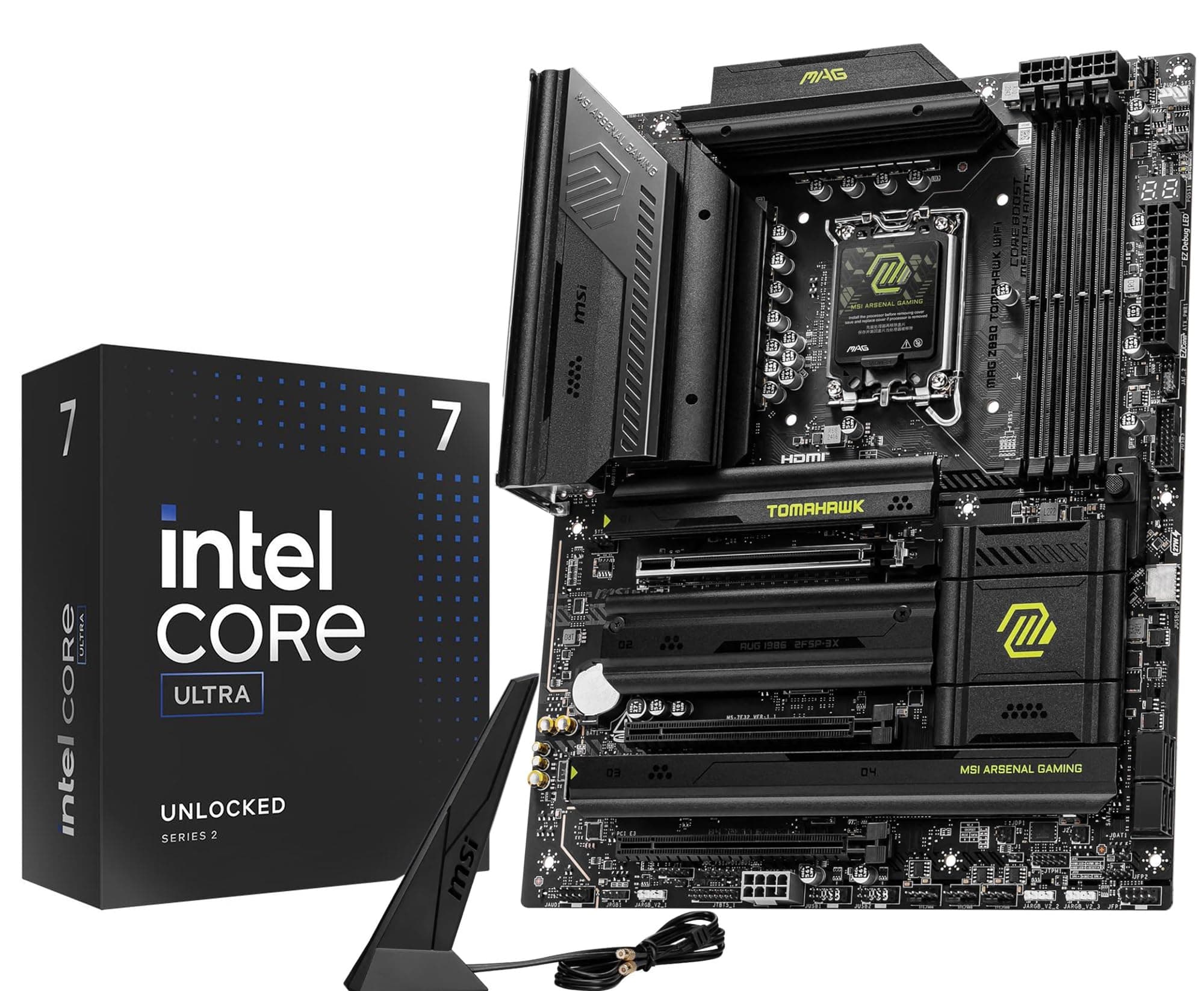 Micro Center CPU Motherboard Combo - Intel Ultra 7 265K 20-Cores LGA 1851 Desktop Processor Bundle with MAG Z890 Tomahawk WiFi Gaming Motherboard