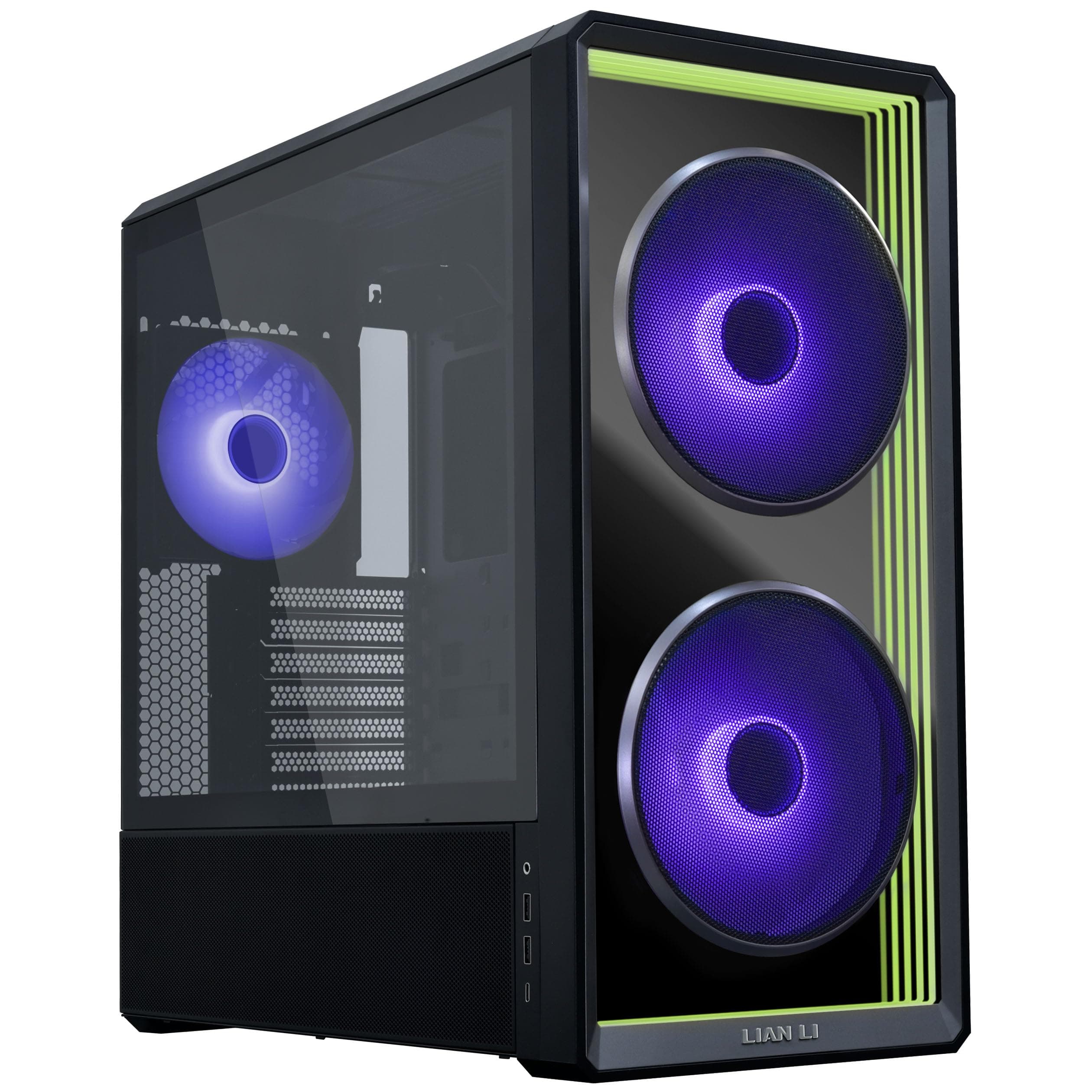 Lian Li LANCOOL 217 INF PC-Gehäuse Schwarz | Midi-Tower für E-ATX & SSI-EEB Mainboards, Glasfront mit Unendlichkeitsspiegel, inkl. 3× ARGB-Lüfter, Back-Connect-kompatibel