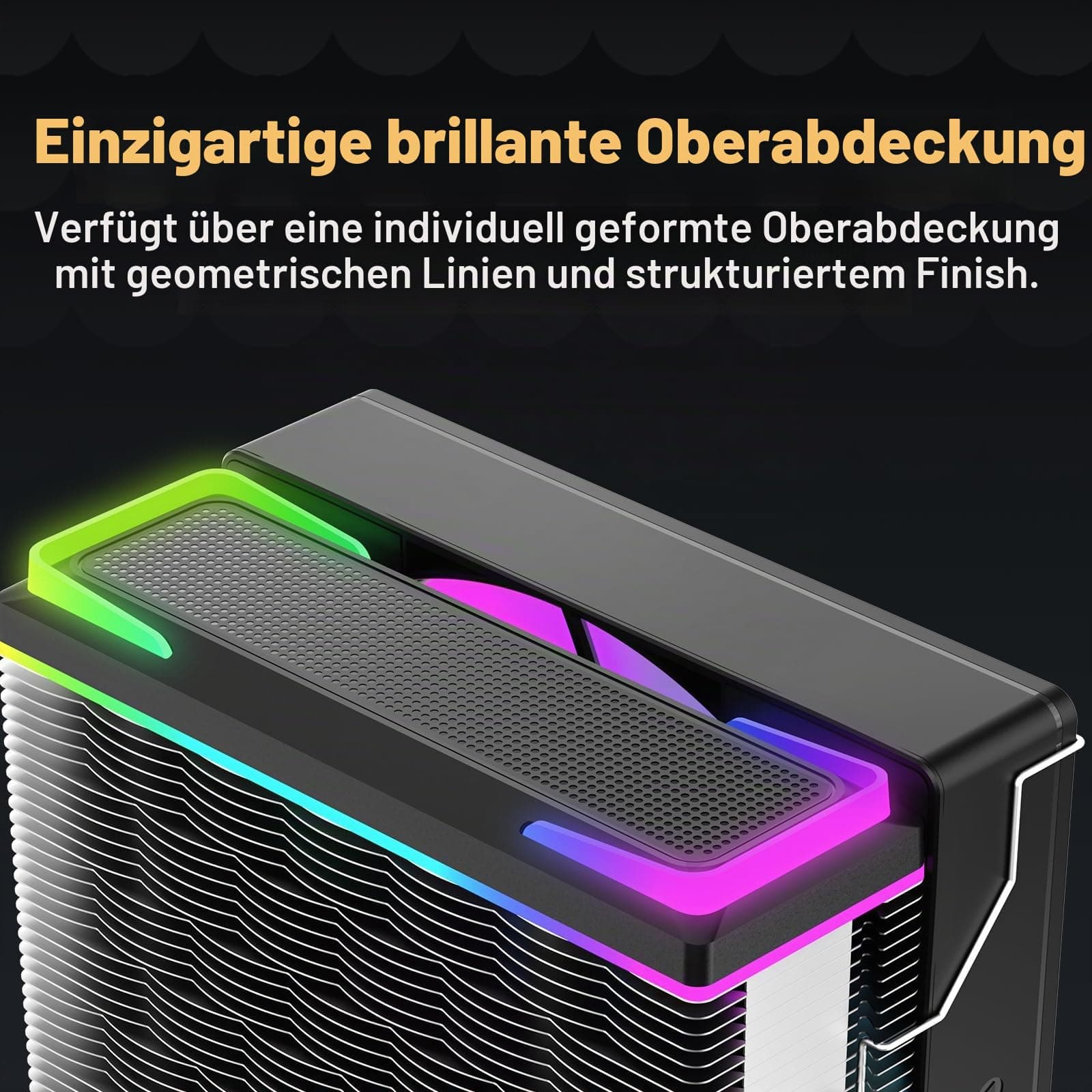 Delta A40 SE BK ARGB CPU Kühler,Einzigartige Top Abdeckung,4 Direktberührungs-Wärmerohre Vernickelt,Leiser 120mm PWM Lüfter mit Hydro Lager,800-1800U/min,für Intel LGA 115X/1200/1700/1851,AMD AM4/AM5 Bild 5