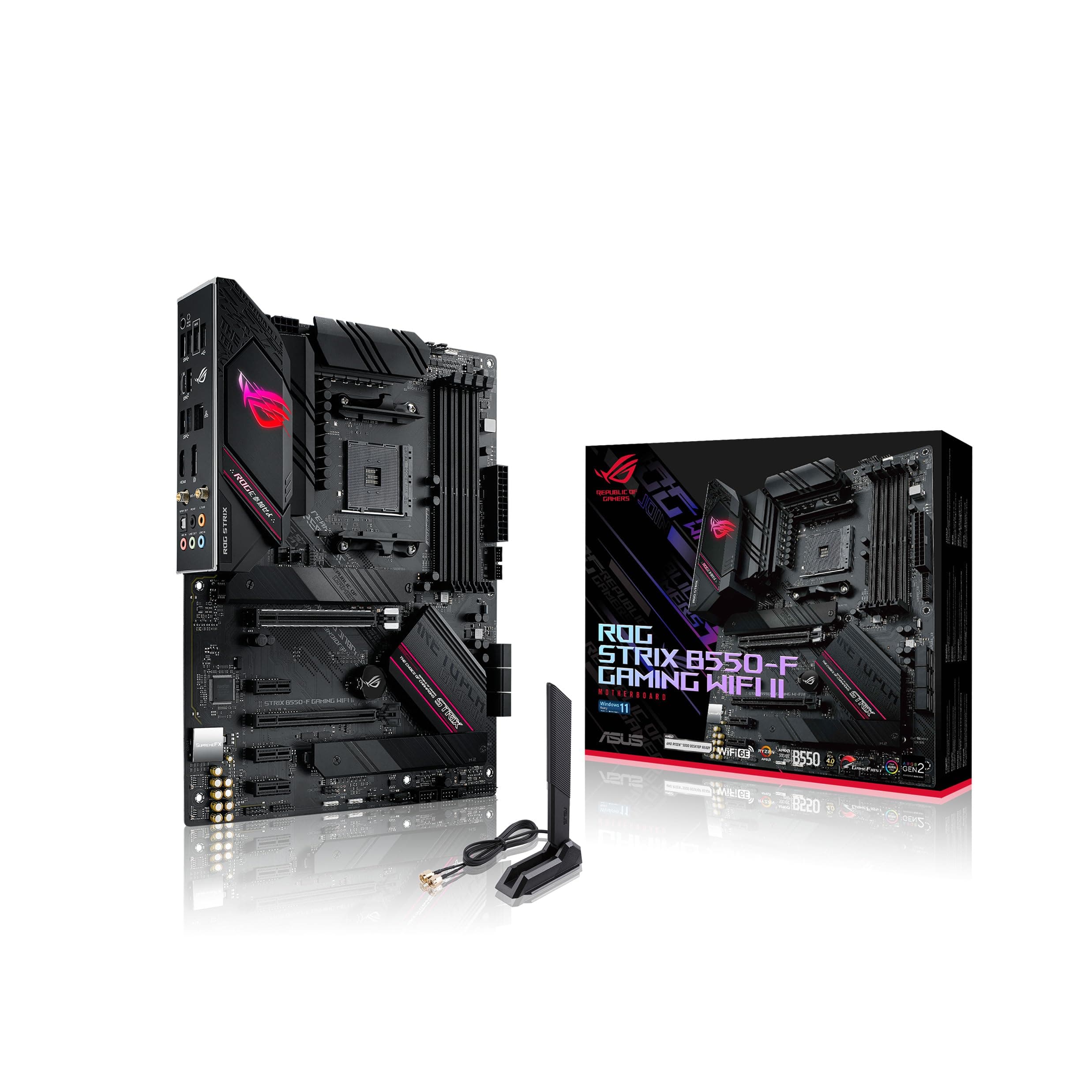 ASUS ROG Strix B550-F Gaming WiFi II AMD AM4 (3. Generation Ryzen) ATX Gaming Motherboard (PCIe 4.0, WiFi 6E, 2,5 GB LAN, BIOS Flashback, HDMI 2.1, adressierbarer Gen 2 RGB Header und Aura-Sync) B550-F Gaming WiFi II (V2)